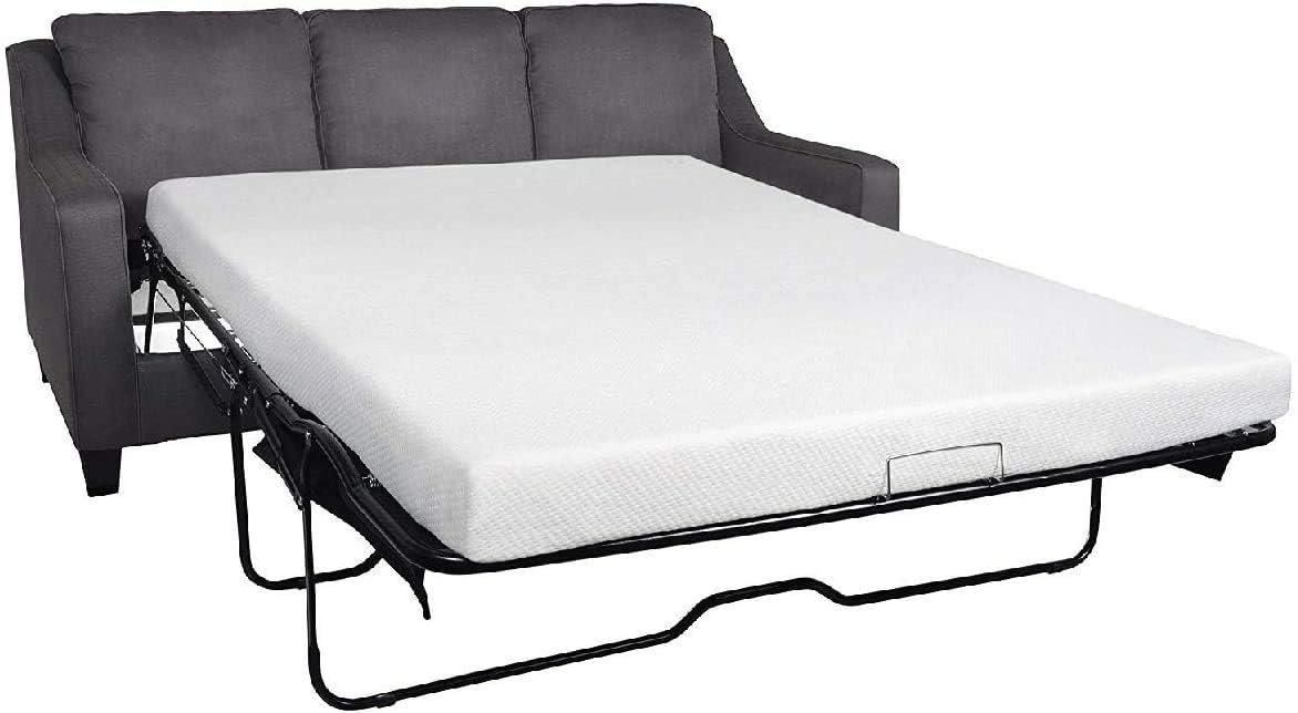 Queen Size Sleeper Sofa Bed Sheet Set - 100% Cotton 400 Thread Count Ivory Stripe Sofa Bedding - 4 Piece Set Fits 6