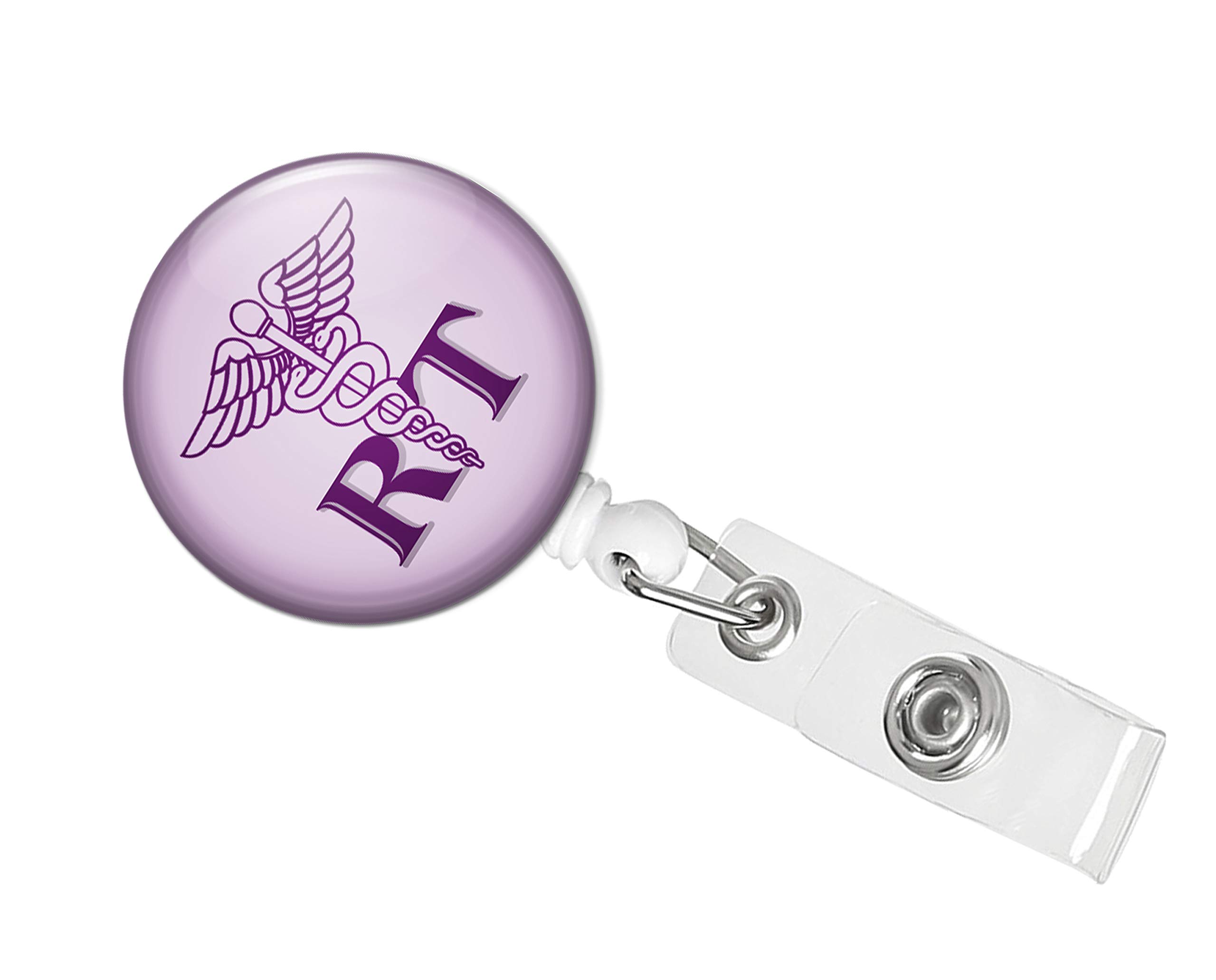 RT Retractable Badge Holder for Respiratory Therapists - Durable Lilac Love Design | Perfect for Hospitals, Clinics & Medical Conferences