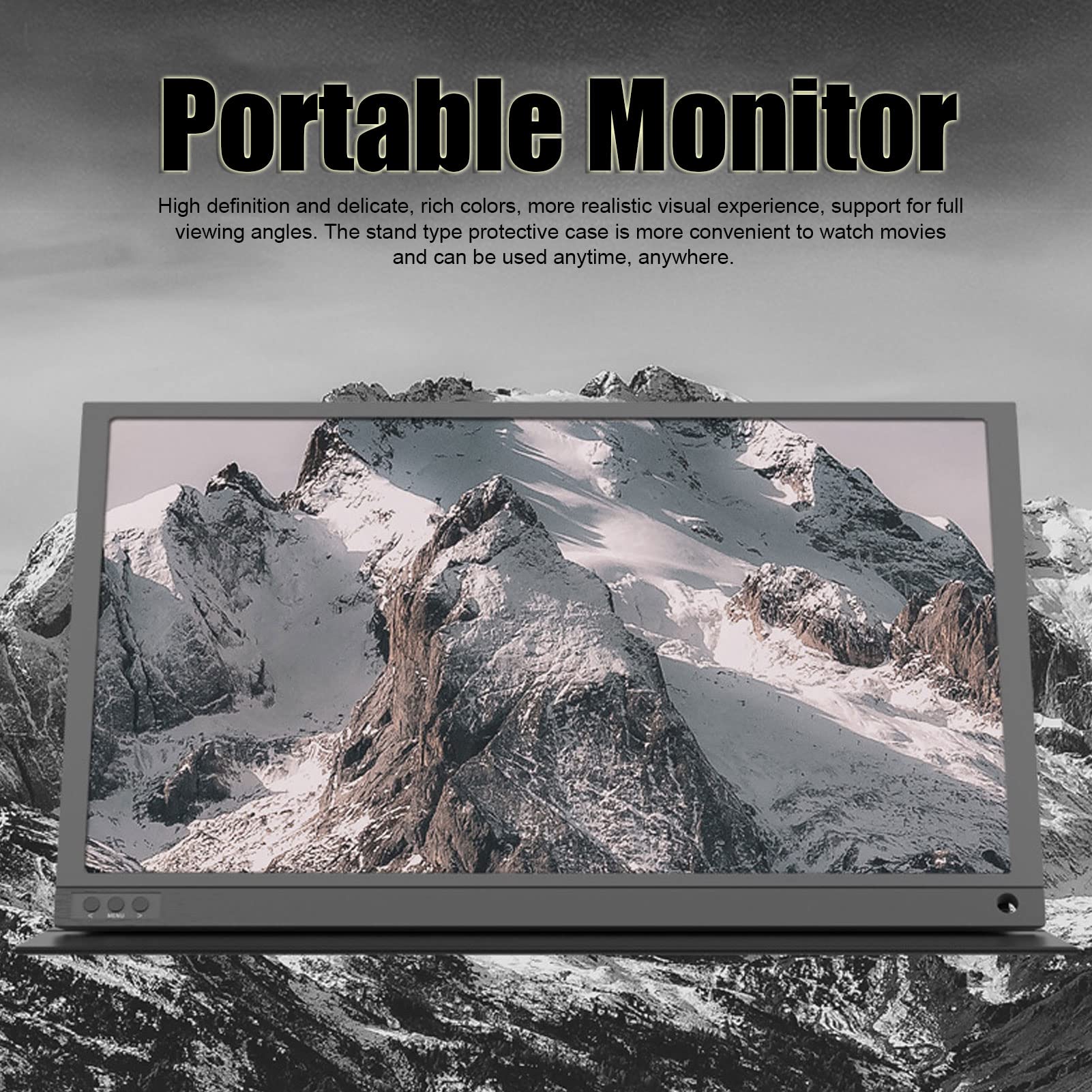 Denash 15.6 Inch HD IPS Gaming Monitor - Portable External Screen for Laptop, PC & Smartphone - Black | Perfect for Work, Travel & Multi-Tasking