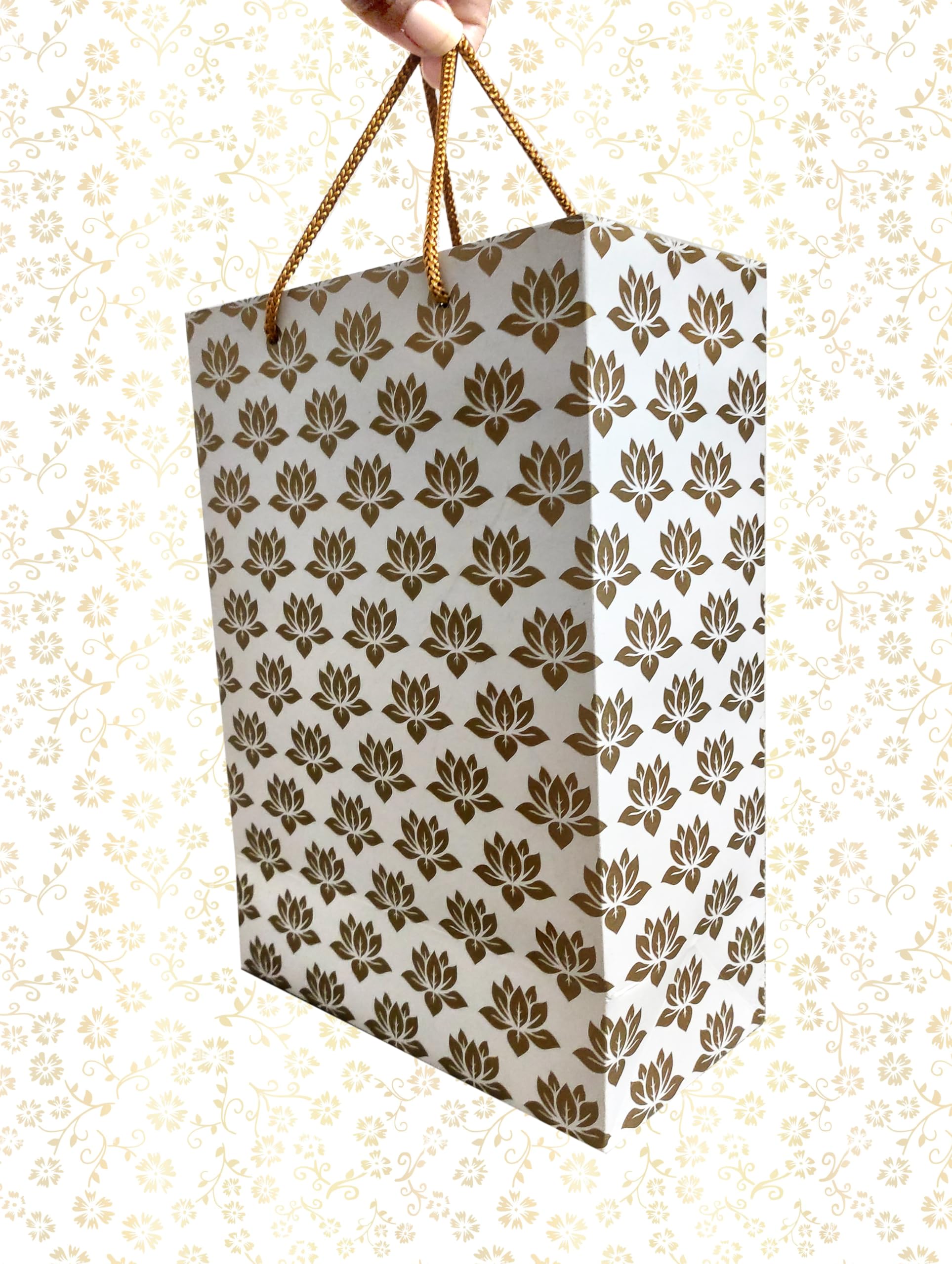Eco-Friendly Urban Cardstock Gift Bags 8x4x12 Inches - Perfect for Baby Showers, Birthdays, Christmas, Weddings & Special Occasions (Pack of 10, White) | Great for Party Favors, Holiday Gifts & Return Presents