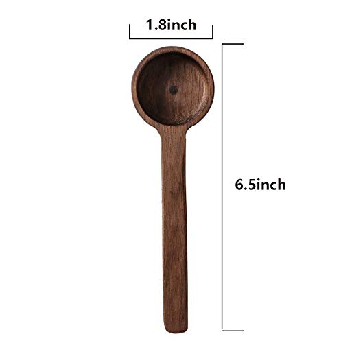 Premium Black Walnut Long Handle Coffee Scoop - 10g/2 Tablespoon Measuring Spoon for Coffee Beans & Loose Leaf Tea | Perfect Coffee Accessory for Home Brewing, Cafes & Barista Use
