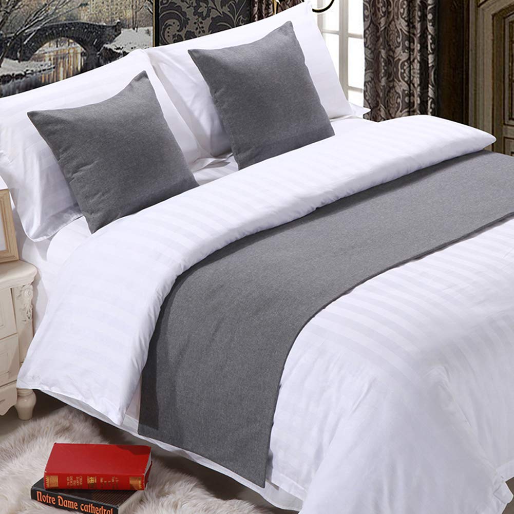 Premium 12-Pack Solid Color Bed Scarves & Runners - 210x50cm Luxury Bedding Set for Queen/King Beds (150cm) - Perfect for Bedroom, Hotel & Guesthouse Decor - Adds Elegance to Foot of Bed or Dresser Top