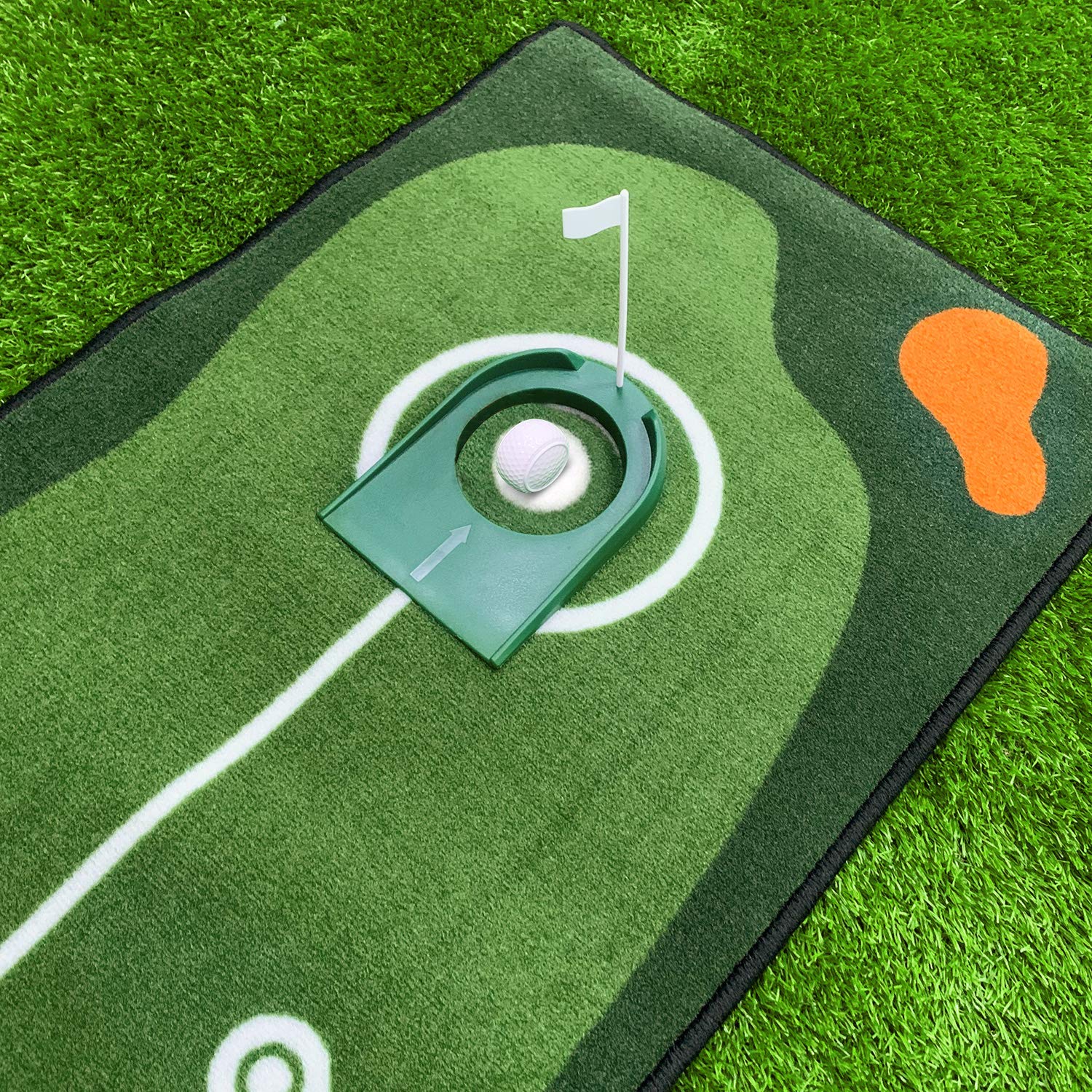 Regulation Golf Putting Cup with Hole & Plastic Flag - Indoor/Outdoor Putt Training Aid for Home, Office & Backyard | Perfect for Golf Practice, Training Drills & Fun Games