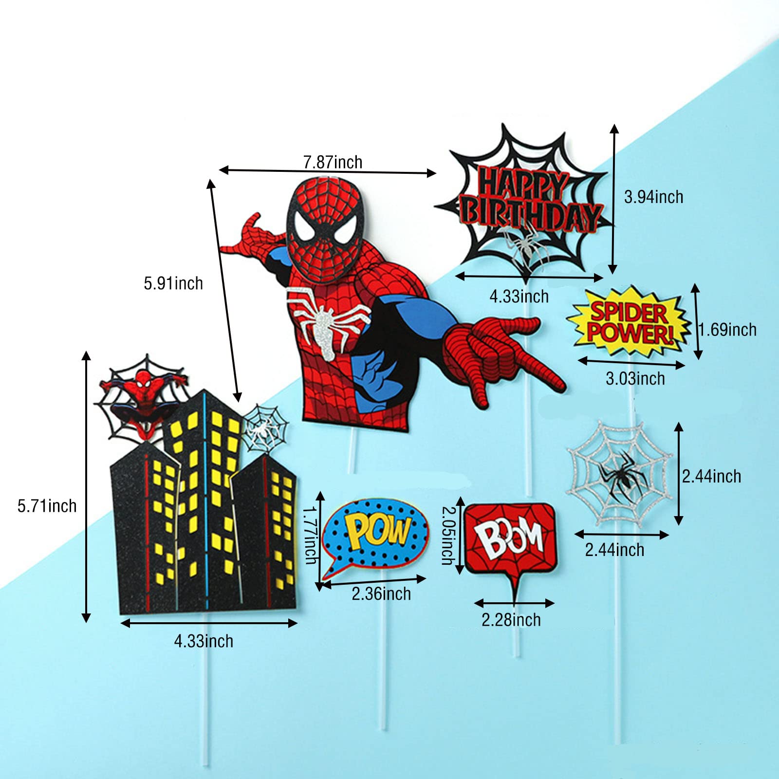 Spider-Man Birthday Cake Topper Set - Superhero Cupcake Toppers for Kids Party Decorations | Perfect for Birthday Cakes, Cupcakes, and Superhero Themed Parties