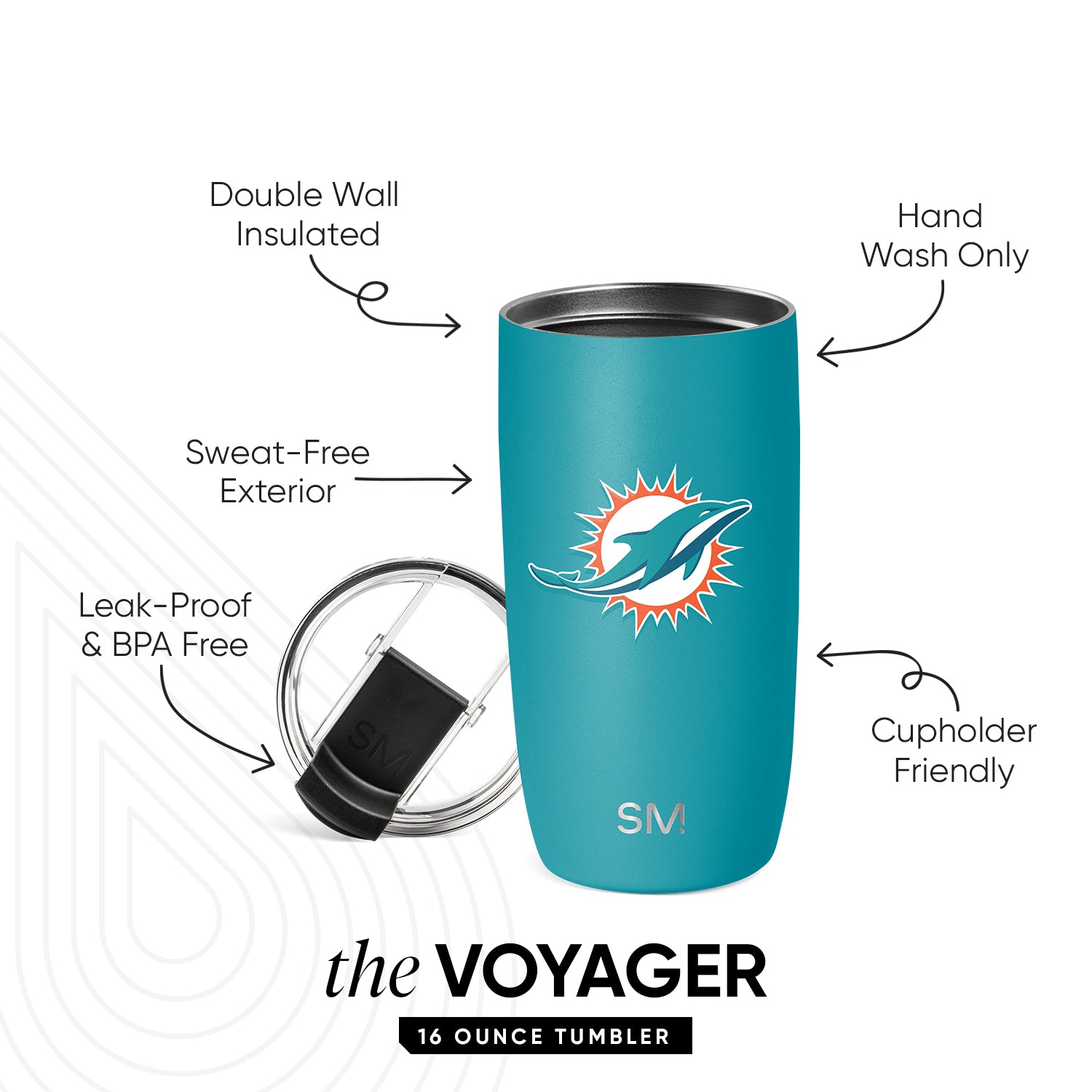 NFL Voyager Tumbler with Clear Flip Lid & Straw - Insulated Stainless Steel Water Bottle for Football Fans - Perfect for Game Day, Gym & Outdoor Activities