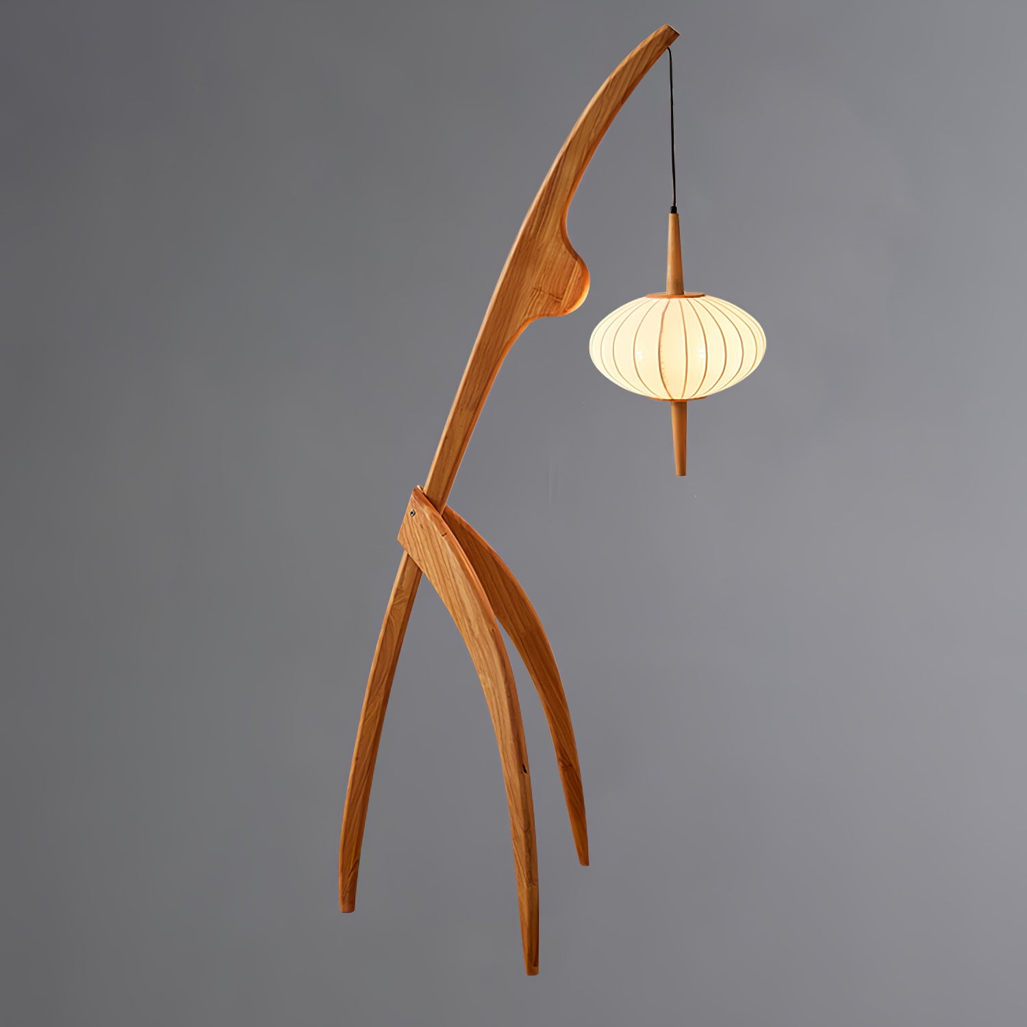 Modern Mantis Wood Floor Lamp - Adjustable Standing Light for Living Room, Bedroom & Office - Warm White LED Reading Light with Wooden Tripod Base - Perfect for Cozy Nights & Stylish Home Decor