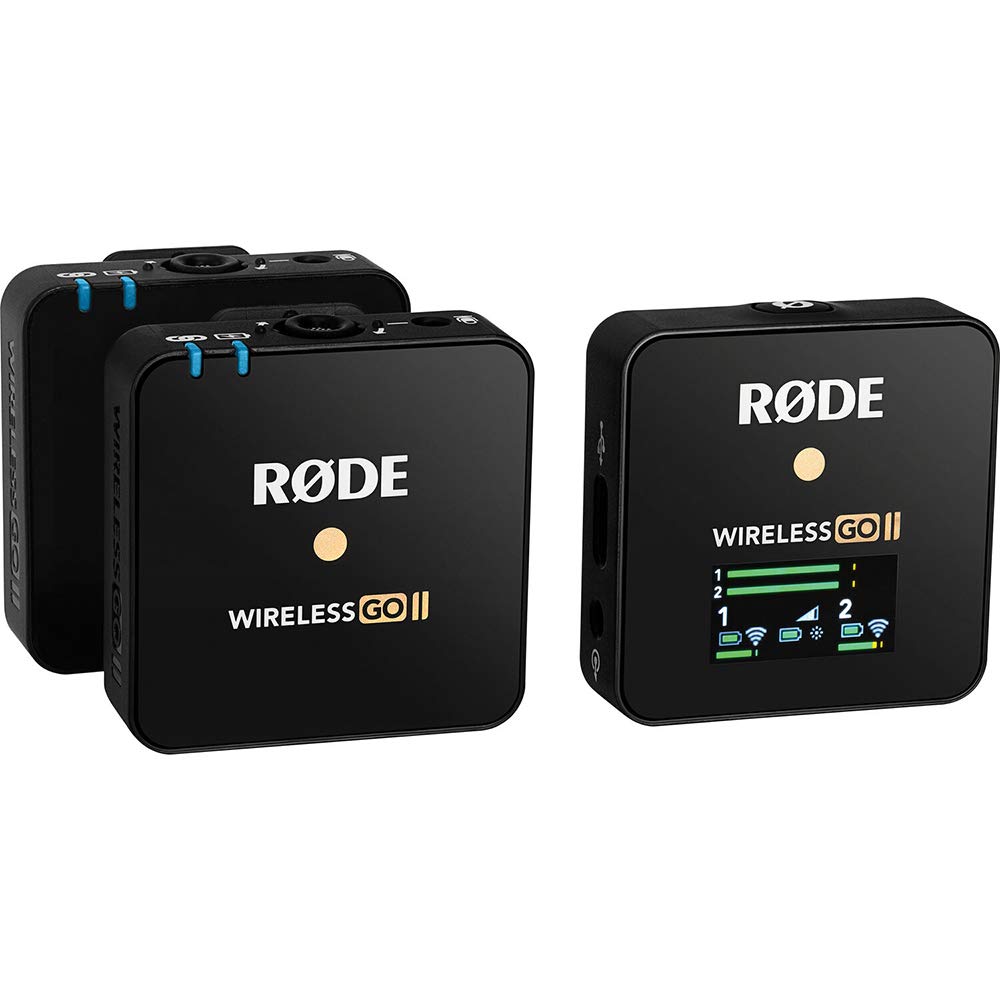 Rode Wireless GO II Compact Wireless Microphone System for 2-Person Recording - Includes 2 Omnidirectional Lavalier Mics - Perfect for YouTube, Podcasting, Interviews & Live Streaming