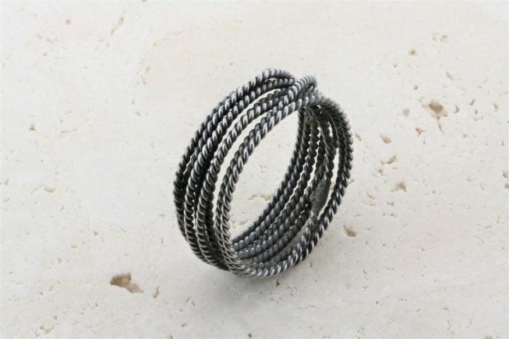 Oxidized Twisted Knot Ring for Women - Vintage Boho Style Handmade Jewelry - Perfect for Weddings, Parties & Everyday Wear