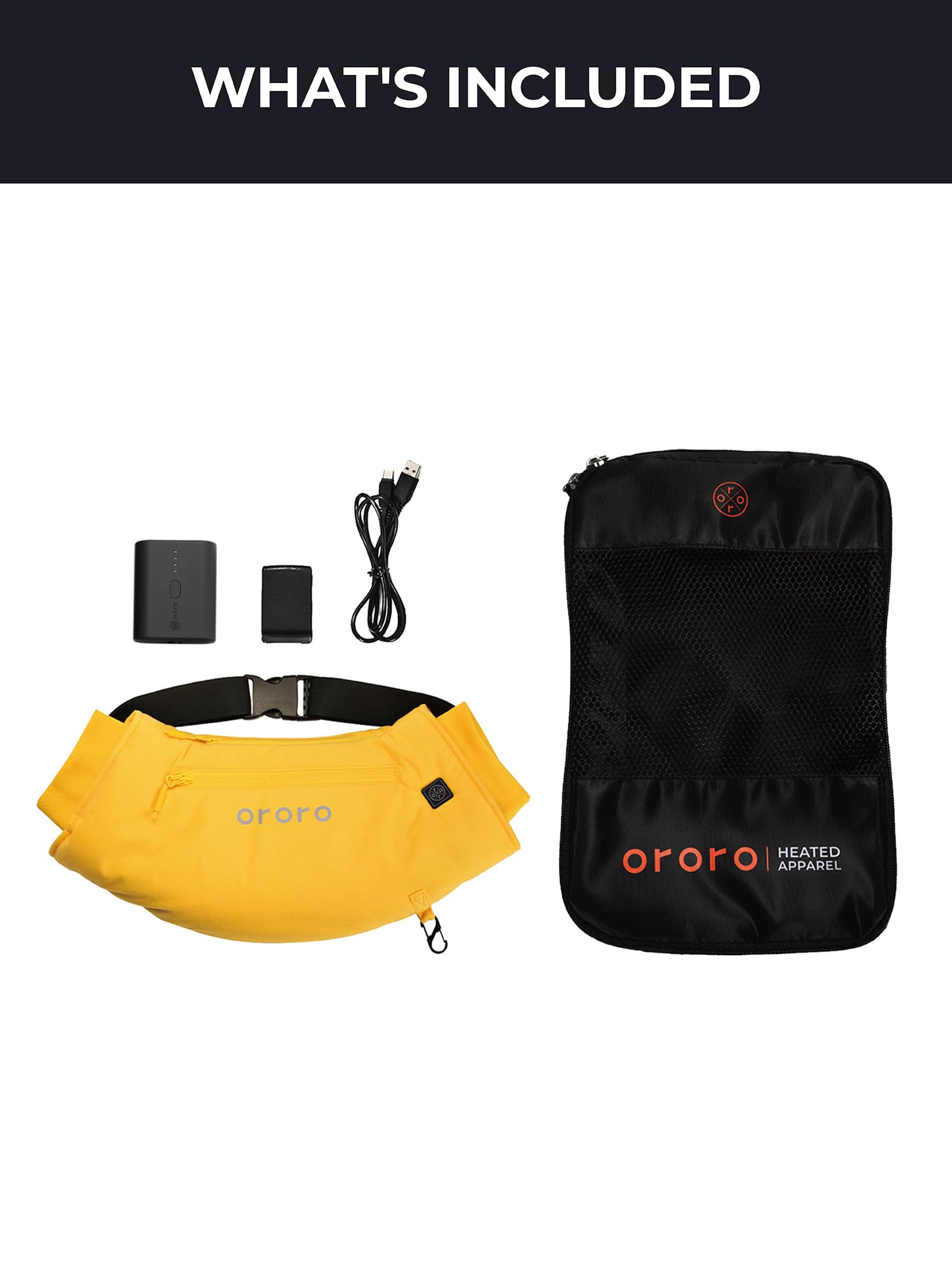 ORORO Rechargeable Electric Hand Warmer Muff - 14 Hours Continuous Heating, Portable Battery-Powered Hand Warmer Pouch (Yellow) - Perfect for Winter Outdoor Activities, Camping, Skiing & Cold Weather Commutes