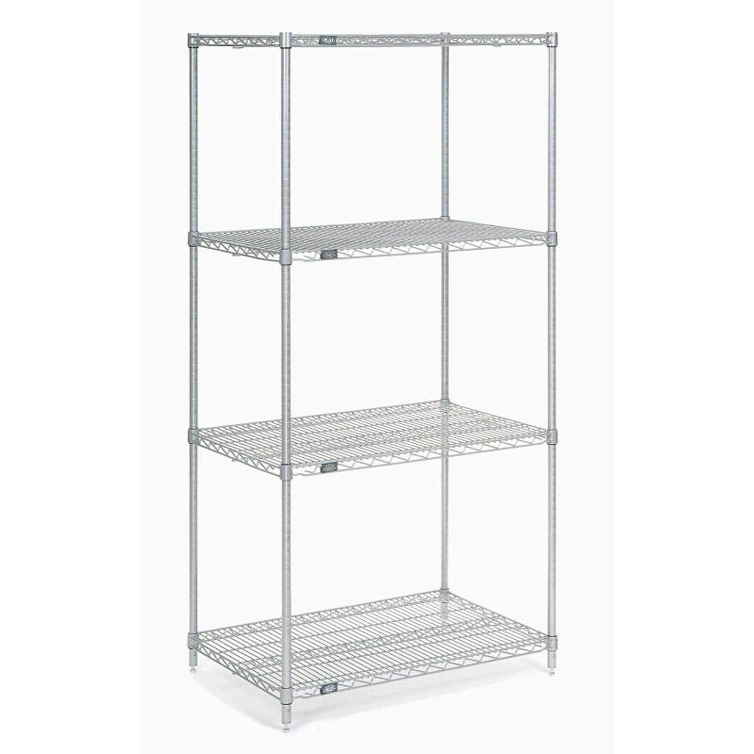Nexel 24x24x63 Inch 5-Tier NSF Certified Adjustable Wire Shelving Unit - Heavy Duty Chrome Metal Storage Rack with Leveling Feet for Kitchen, Garage, Pantry & Commercial Use