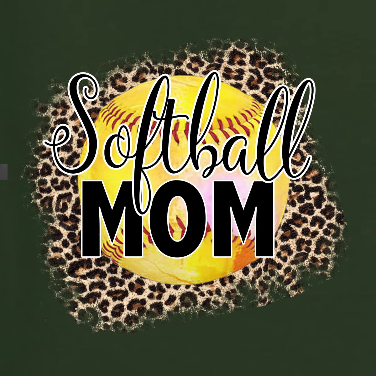 Wild Bobby Softball Mom Animal Print Long Sleeve Shirt for Women & Men - Perfect for Baseball Games, Team Sports & Casual Wear