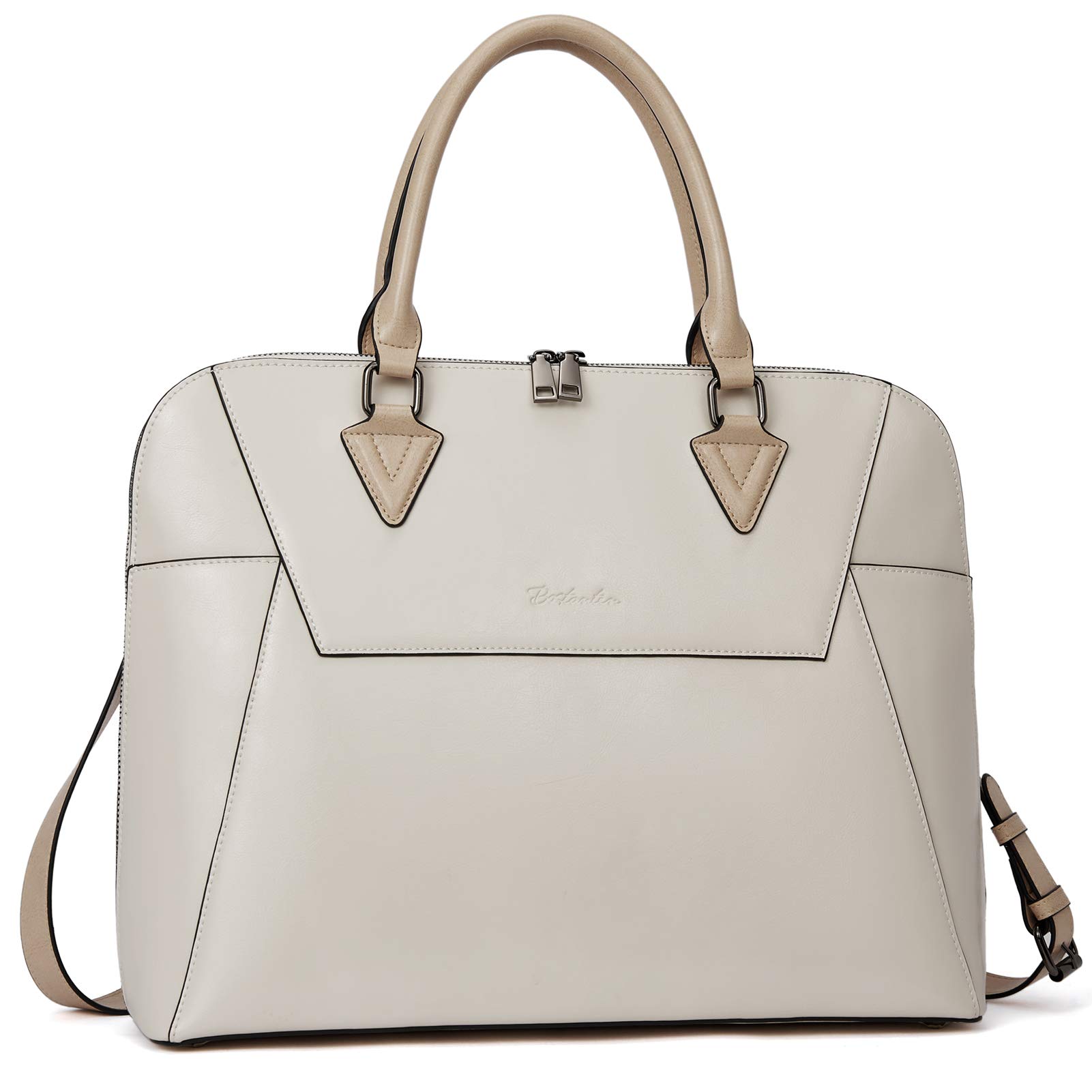 BOSTANTEN Women's Leather Briefcase - 15.6 Inch Laptop Bag for Work, Professional Shoulder Bag & Crossbody Handbag - Perfect for Office, Business Travel & Daily Commute