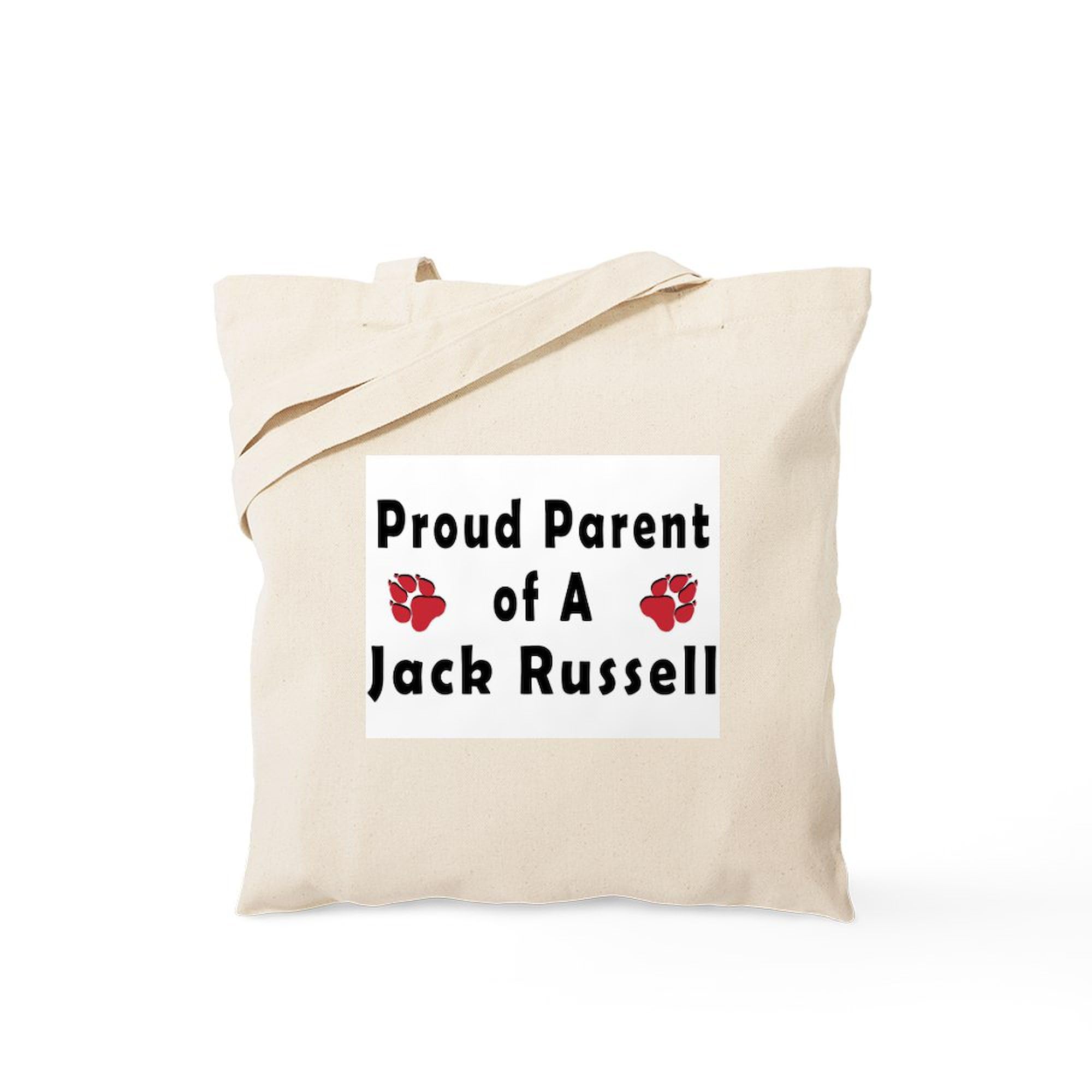 Proud Parent of a Jack Russell Tote Bag - Natural Canvas Reusable Shopping Bag for Dog Lovers | Perfect for Groceries, Beach Trips & Pet Outings