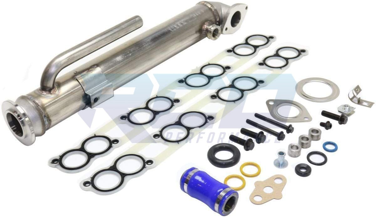 2003-2010 Ford 6.0L Powerstroke Stainless Steel EGR Cooler Replacement Kit - Heavy Duty Diesel Performance Upgrade for F250 F350 Trucks & Towing Applications