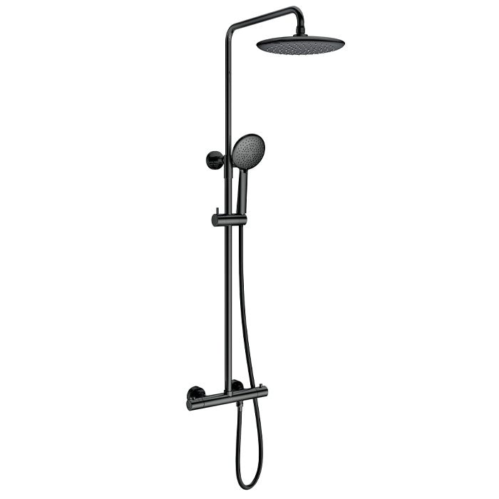 ALT EXPORONDO 3 Thermostatic Shower Column - Black & Chrome Finish - Modern Bathroom Fixture for Spa-Like Shower Experience