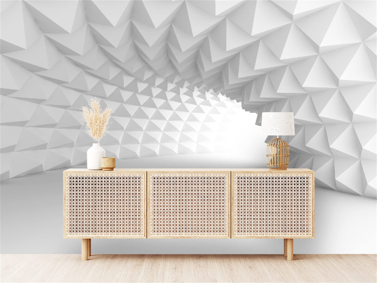 FLFK 3D Abstract Arch Tunnel Peel and Stick Wallpaper - Large Self-Adhesive Wall Mural (118