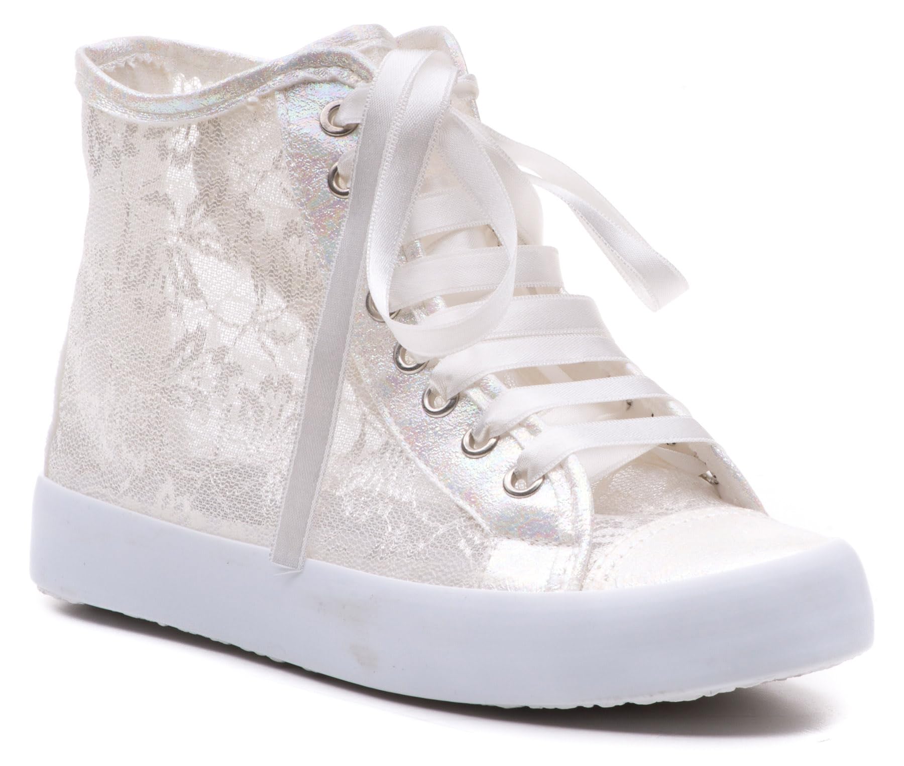 Custom Lace Bridal Wedding Sneakers for Bride - Comfortable Personalized Bridal Shoes Size 43 EUR / 11 US - Perfect for Wedding Ceremony, Reception & Honeymoon