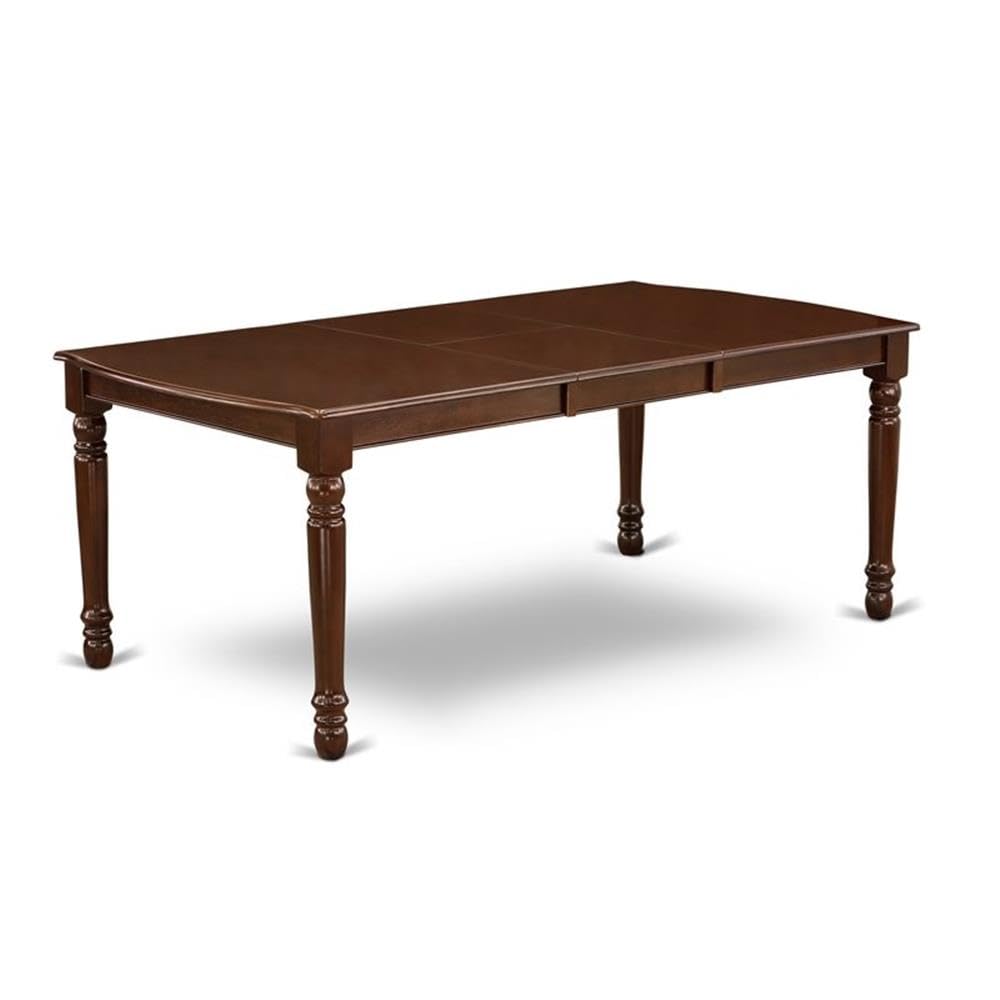 East West Furniture 5-Piece Kitchen Dining Set - 42x78 Inch Mahogany Rectangle Table with Butterfly Leaf & 4 Light Tan Linen Parsons Chairs | Perfect for Small Space Dining Rooms, Breakfast Nooks & Family Gatherings