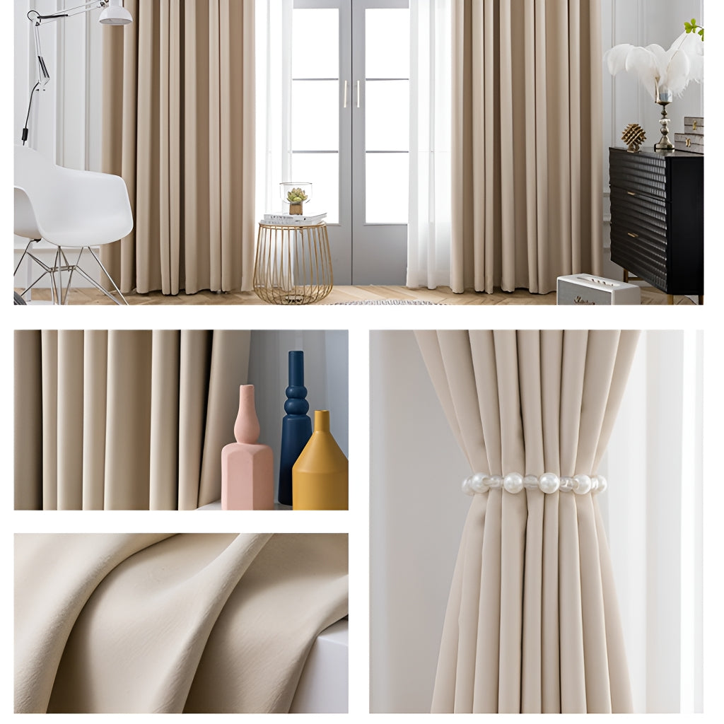 Jaliyah Solid Blackout Curtains for Bedroom - Custom Room Darkening Window Drapes for Better Sleep & Privacy - Thermal Insulated Noise Reducing Curtain Panels for Living Room, Nursery & Home Theater