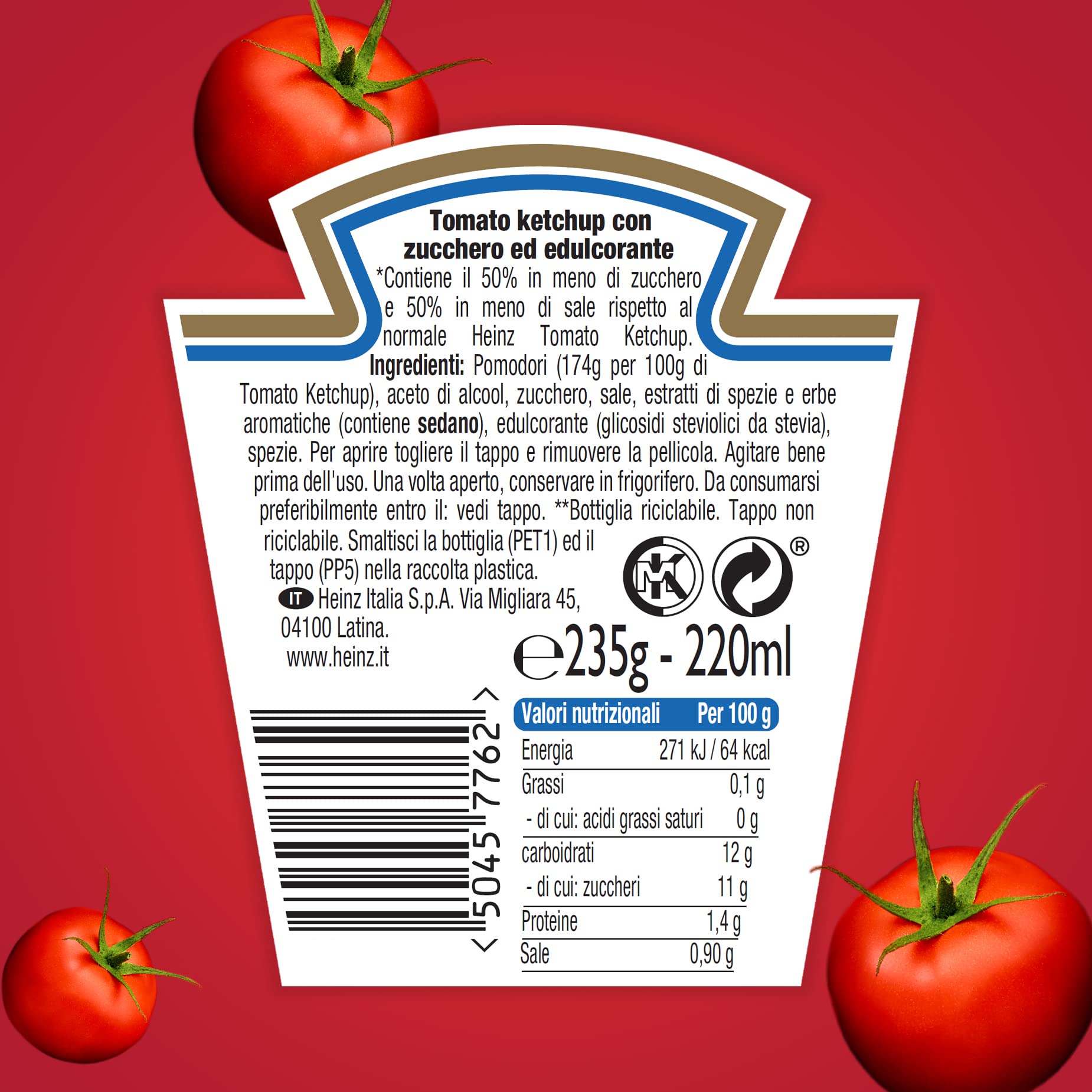 Heinz Low Salt & Sugar Tomato Ketchup 235g - Perfect for Burgers & Fries