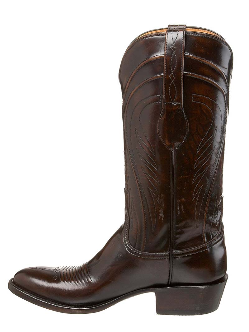 Lucchese L1507.63 Men's Classic Goat Leather Western Boots - Brown Brush Off - Durable Cowboy Boots for Riding, Work & Casual Wear