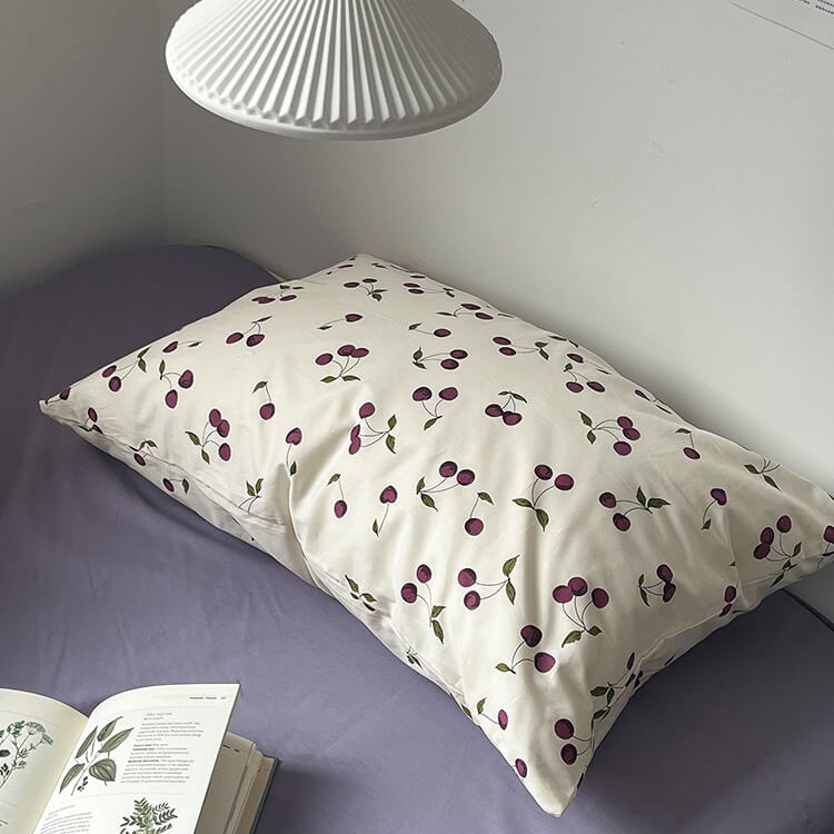 Luxury Purple Cherries Bedding Set - Queen Size Soft Microfiber Comforter & Pillowcases - Perfect for Bedroom Decor, Guest Rooms, and Cozy Nights