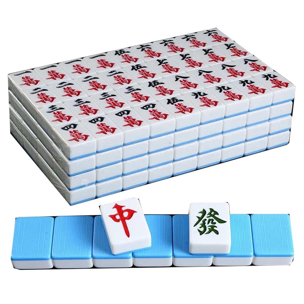 Premium Chinese Mahjong Set with 2 Dice - Portable Travel Board Game for Home Parties, Family Gatherings & Leisure Time (Blue) | Perfect for Game Nights, Cultural Events & Asian-Themed Celebrations
