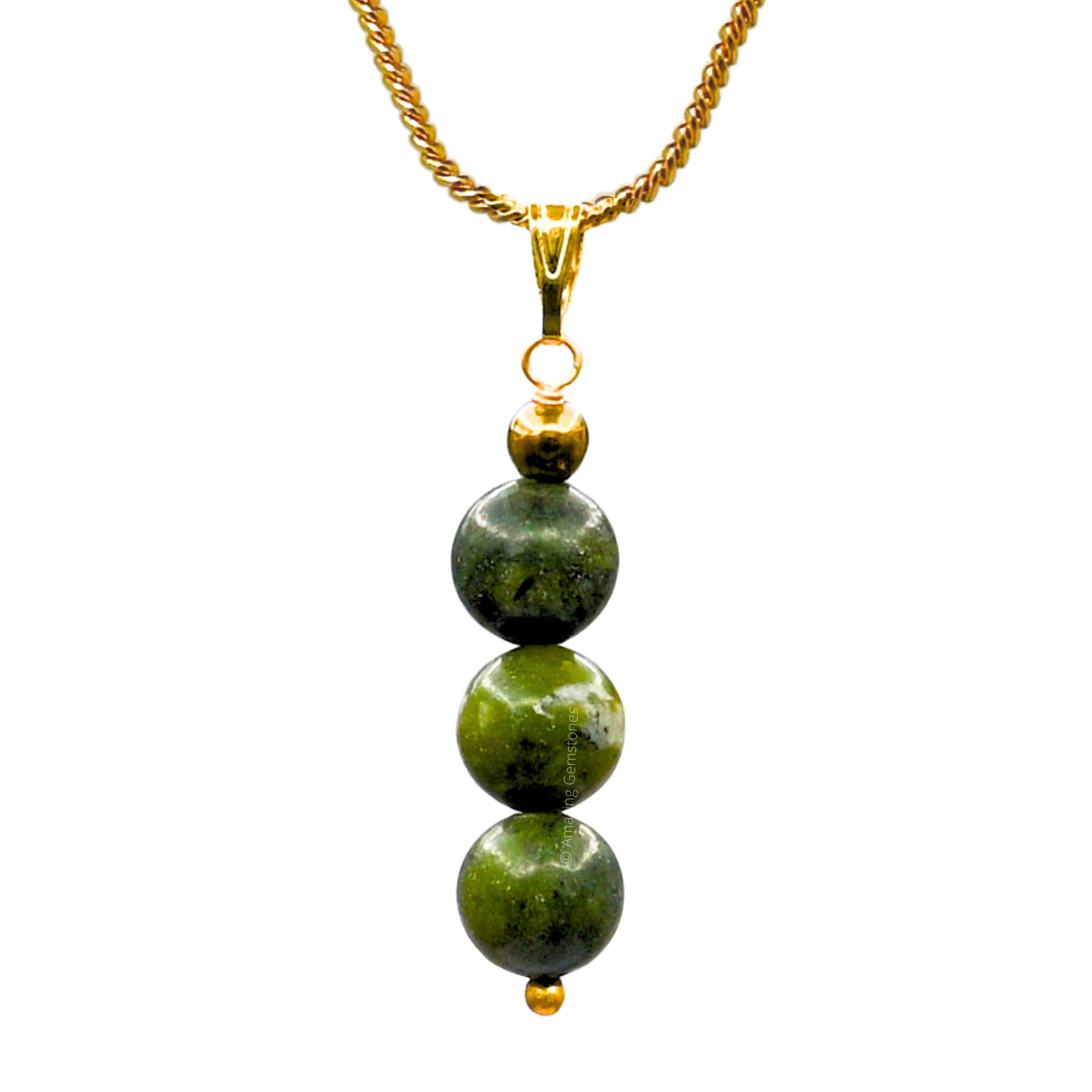Healing Green Jade Necklace for Women - Handmade Crystal Beaded Pendant Jewelry - Elegant Birthday Gift for Her - Perfect for Meditation, Yoga & Spiritual Healing