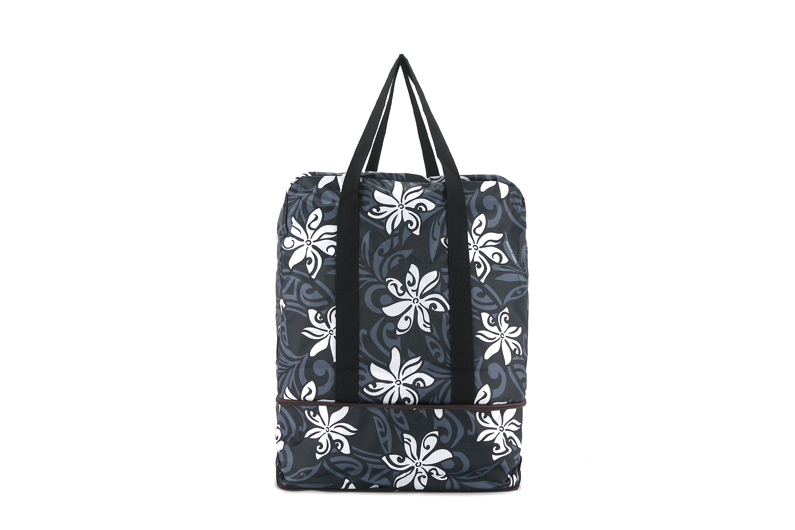 Foldable Duffle Bag for Travel & Gym - Sophie Tiare Infinity Black Water-Resistant Carry-On Luggage for Weekend Trips & Sports Gear