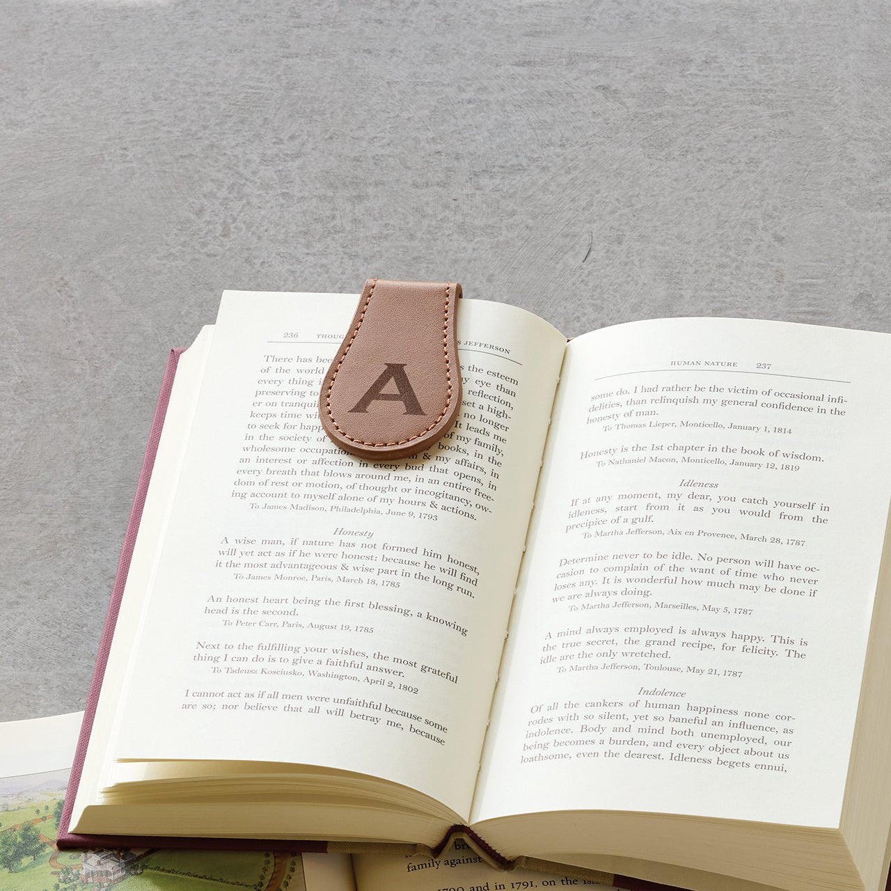 Premium Monticello Leather Page Clip - Elegant Bookmark for Books, Notebooks & Planners - Perfect for Reading, Journaling & Office Use