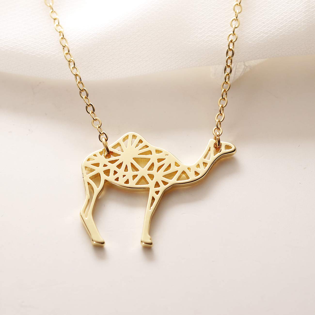 NOUMANDA Origami Camel Necklace - Elegant Hollow Animal Pendant Jewelry for Women | Perfect Gift for Fashion Lovers, Birthday & Anniversary
