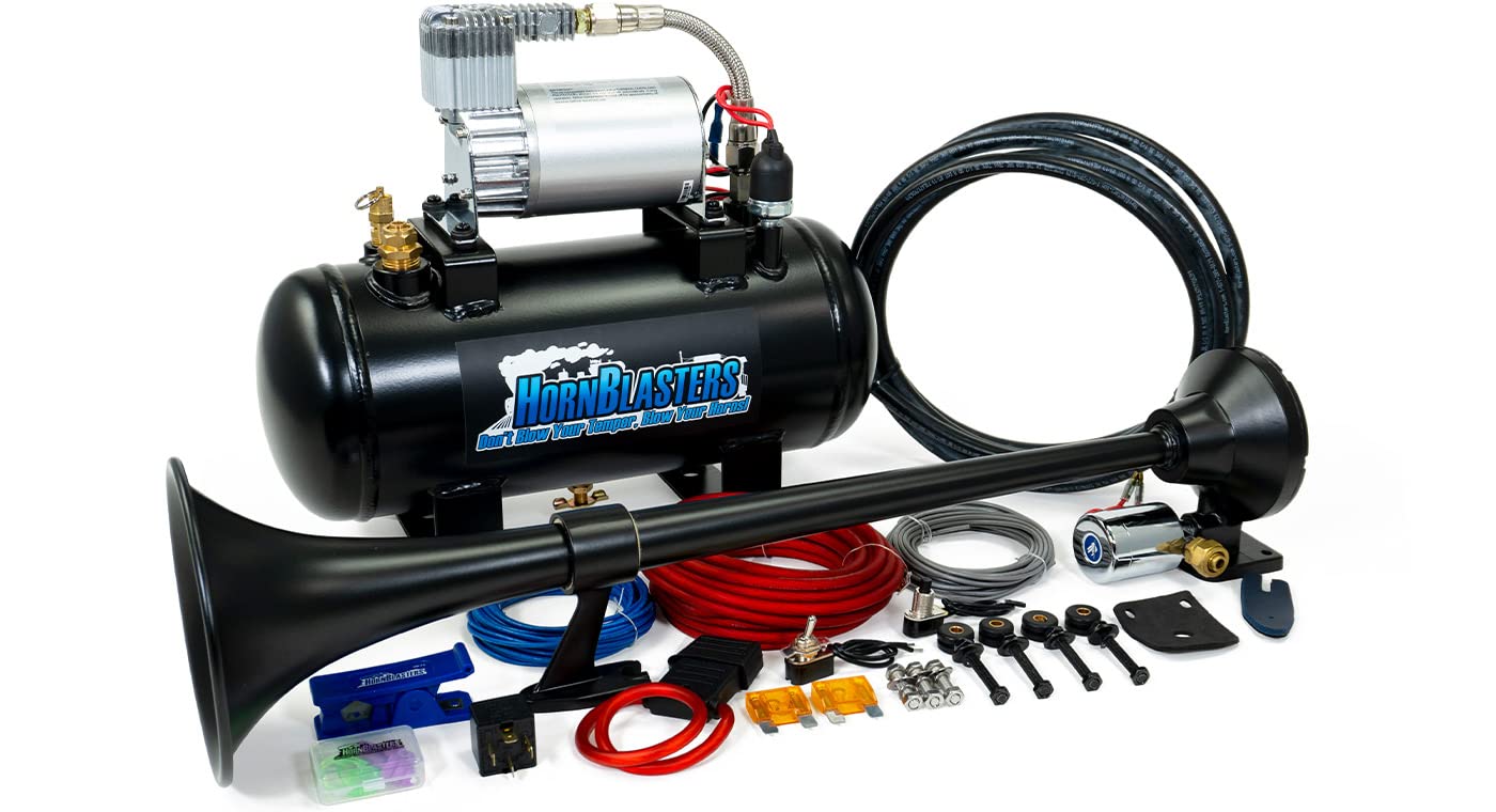 HornBlasters Mini-Tug 1.5 Gallon 150 PSI Air Horn Kit - Complete All-in-One Air System with Easy Installation - Perfect for Trucks, Boats & Emergency Vehicles