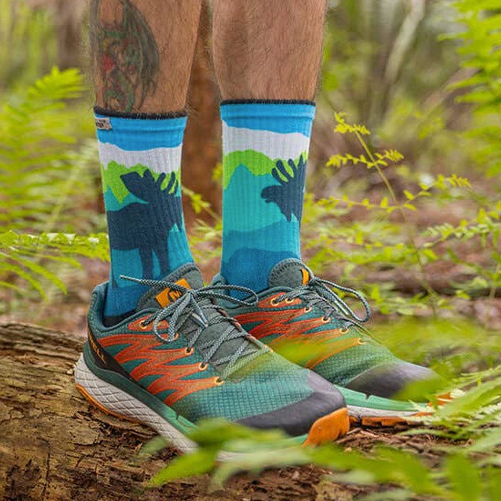 **Injinji Trail Artist Designed Crew Socks for Men – Lightweight, Breathable Hiking & Running Socks for Outdoor Adventures**