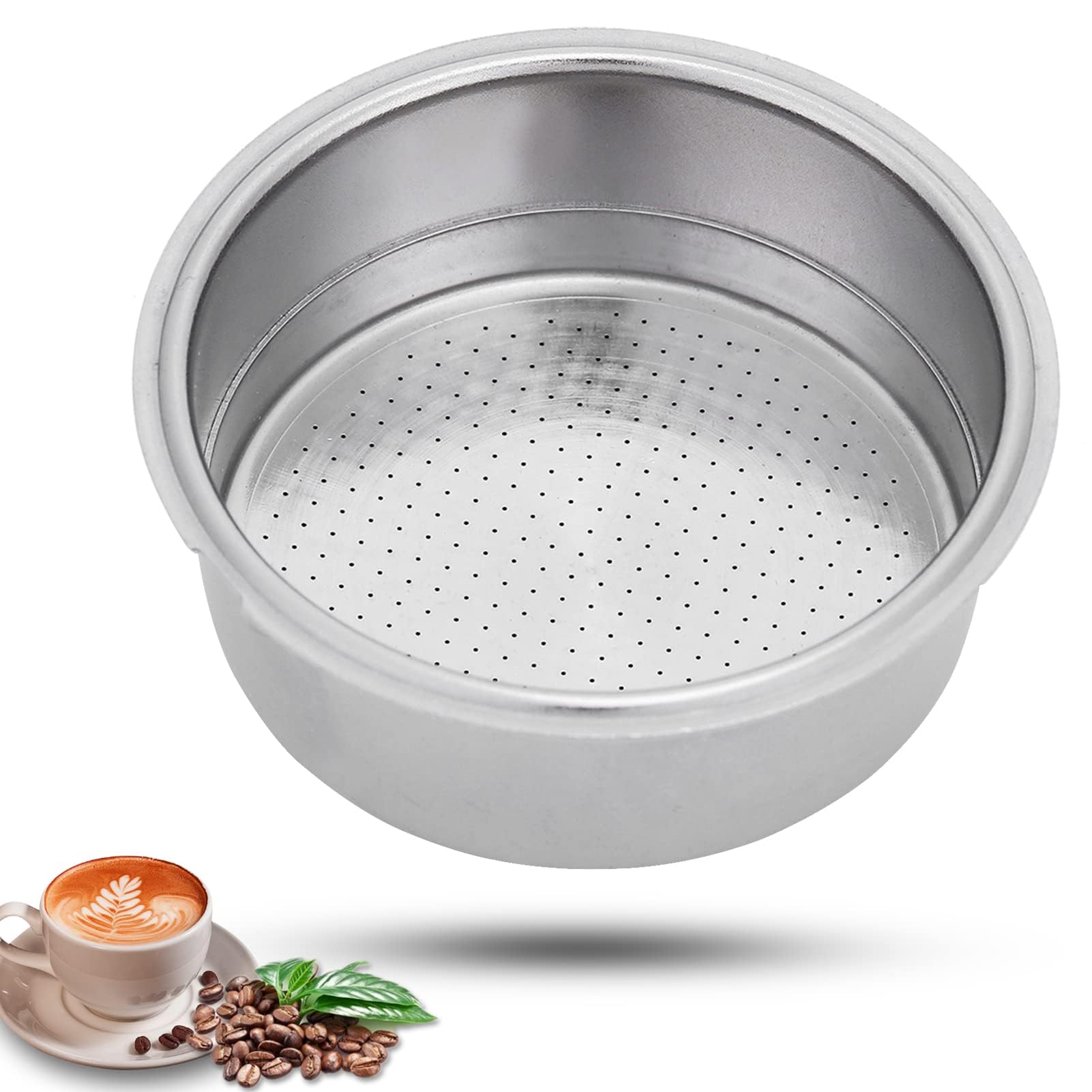 Premium 51mm Stainless Steel Double Layer Pressurized Espresso Filter Basket - Durable Coffee Machine Accessory for Portafilter (Double Cup) - Perfect for Home Baristas & Coffee Shops