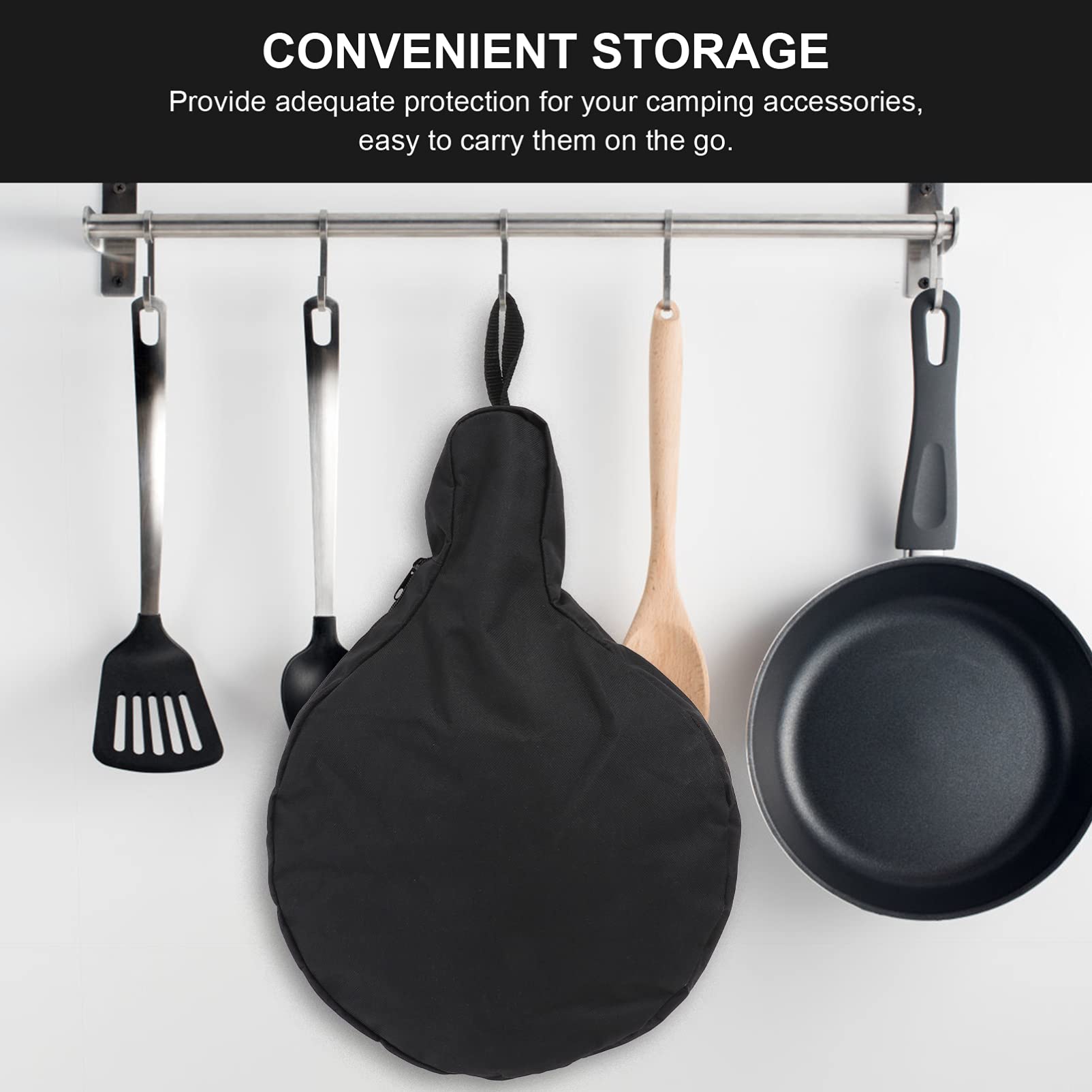 Premium Heavy Duty Cast Iron Skillet Bag - Durable Chef Cooking Utensil Organizer for Camping, Outdoor Cooking & Kitchen Storage - Ideal for Dutch Ovens, Pans & Grill Accessories