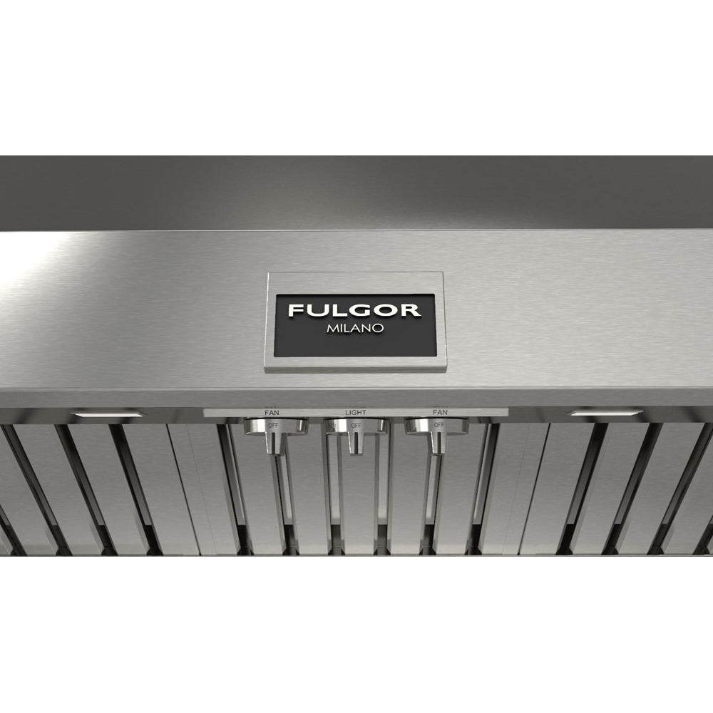 Fulgor Milano 48 Inch 1000 CFM Professional Stainless Steel Under Cabinet Range Hood with Knob Control - Model F6PH48DS1 | Perfect for Modern Kitchens, Restaurants & Heavy Cooking