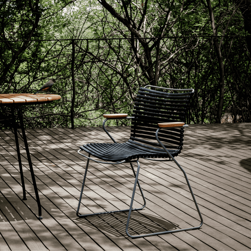 CLICK Outdoor Dining Armchair - Weather-Resistant Patio Chair for Garden, Poolside & Restaurant Use - Comfortable Aluminum Bistro Seating with Cushion Option