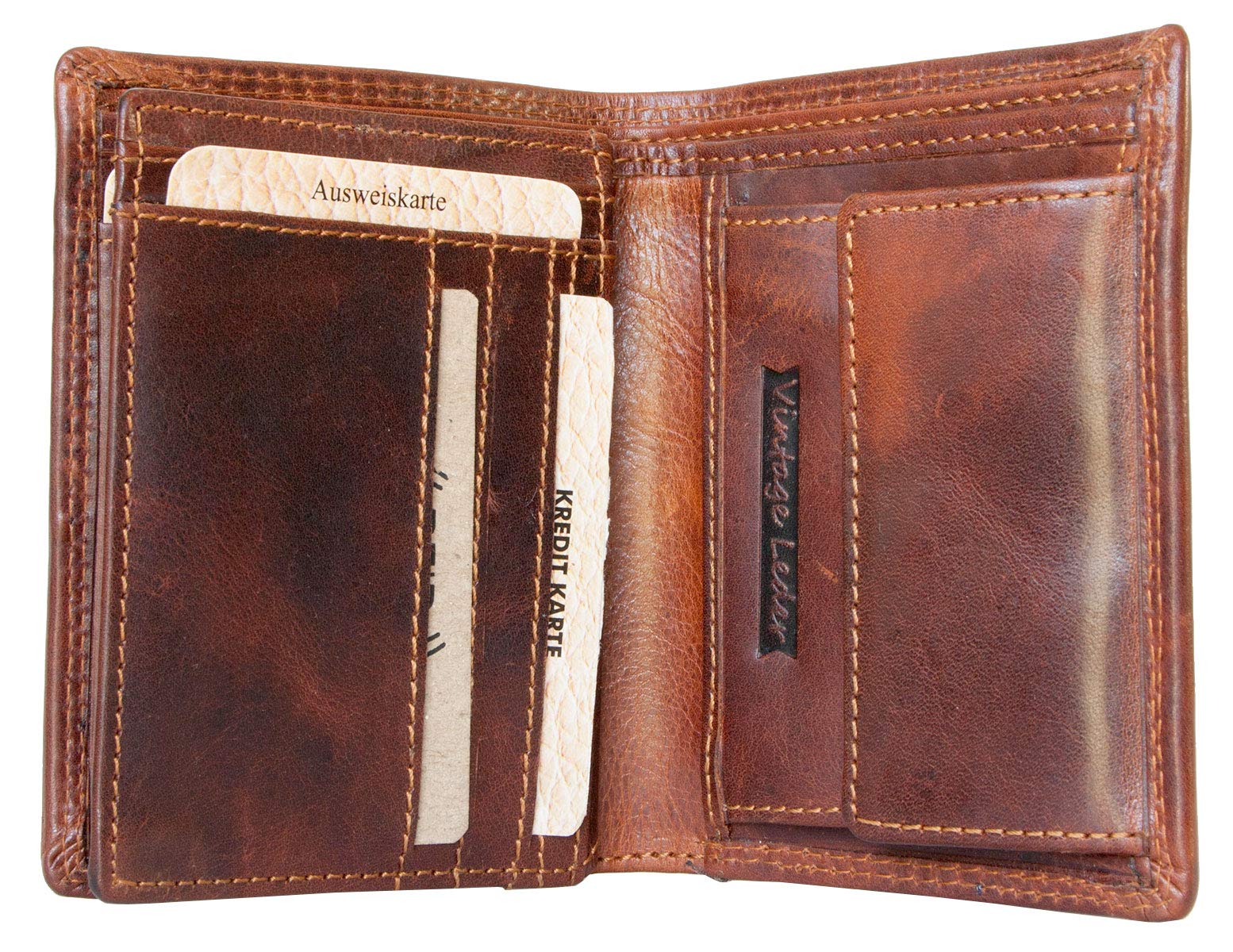 Men's Brown Glazed Genuine Leather RFID Blocking Wallet - Bullburry Premium Bifold Wallet for Men with Data Protection - Perfect for Everyday Carry, Travel & Gift Giving