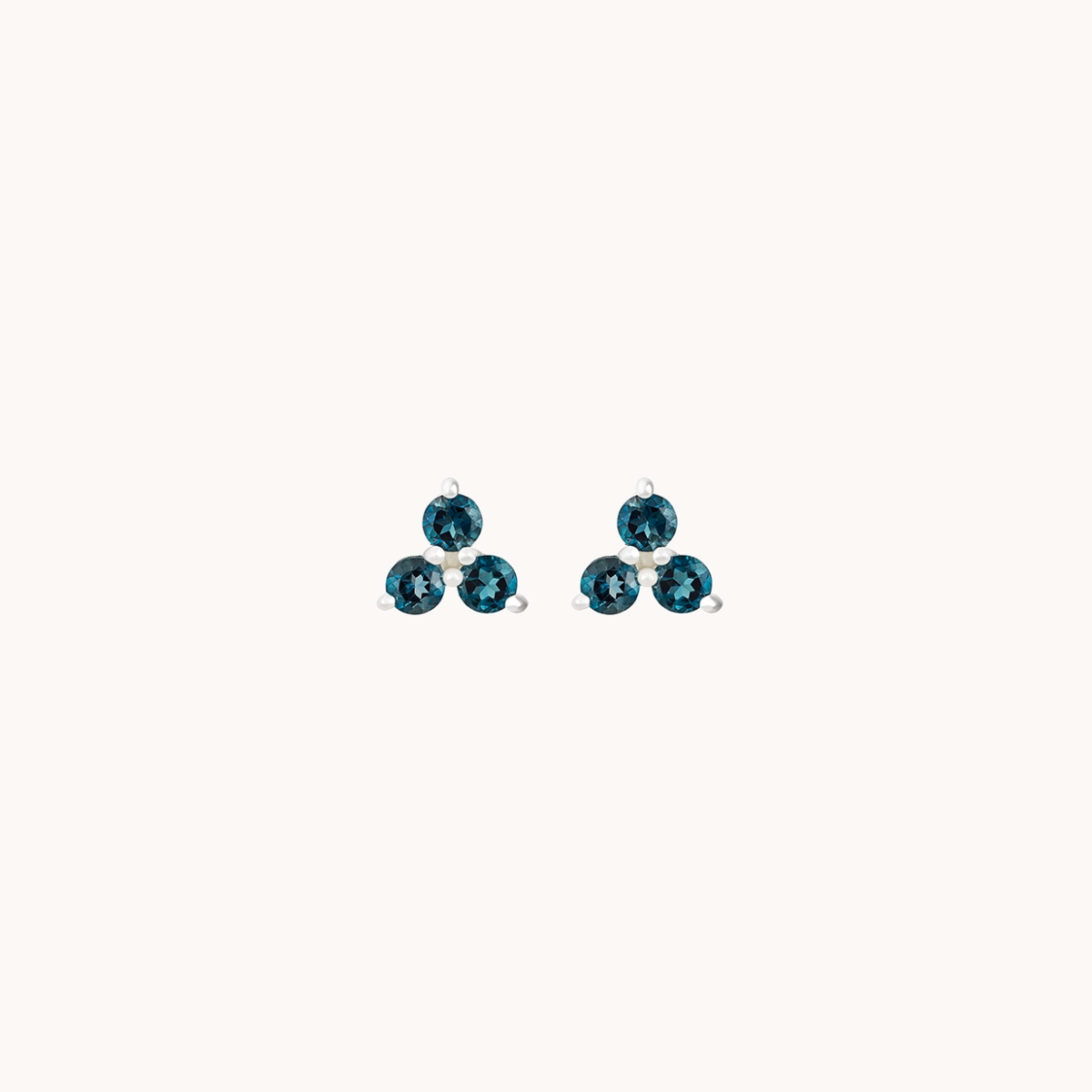 Blue Topaz Sterling Silver Earrings with Abacus Tripod Design – Elegant Jewelry for Parties, Weddings & Special Occasions