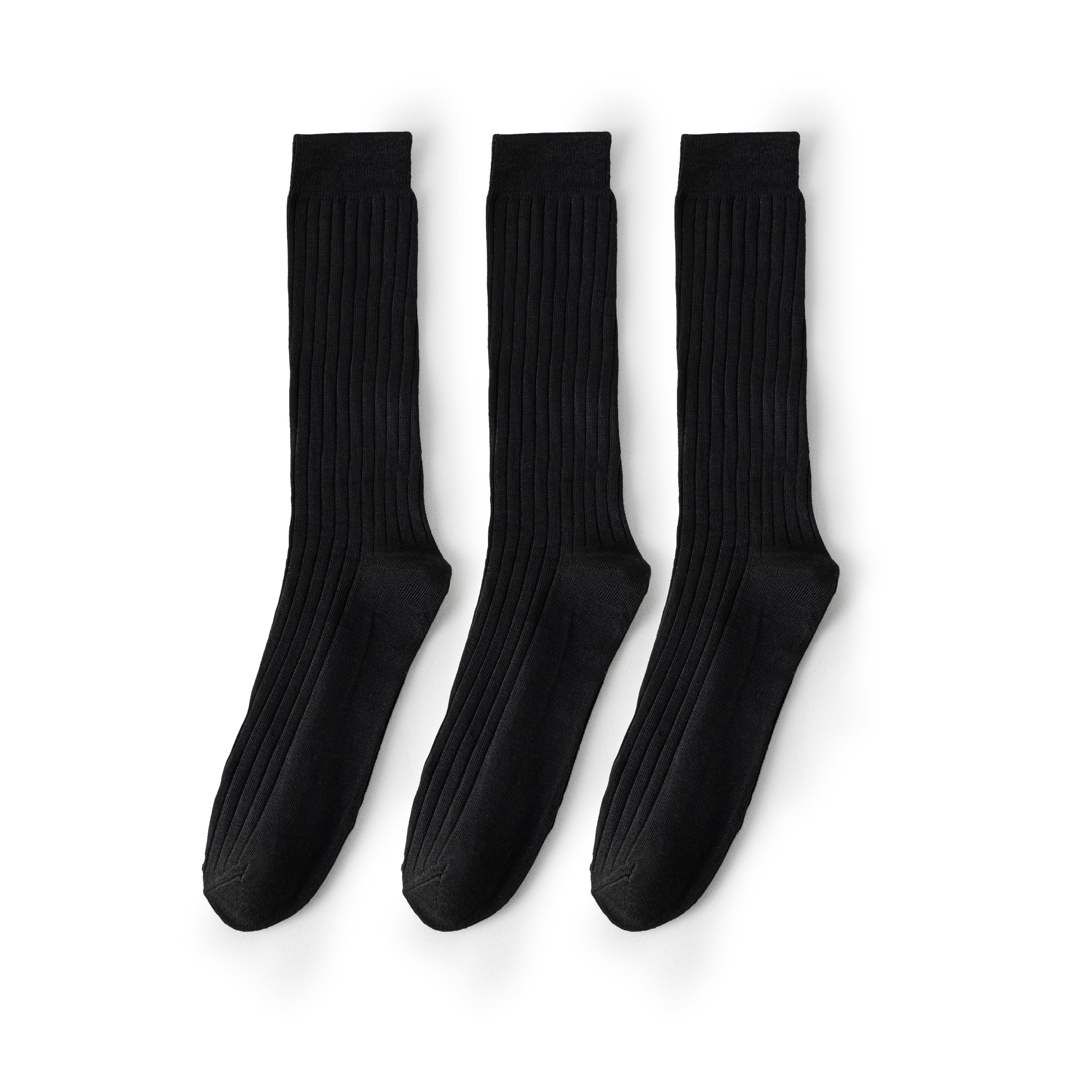 3 Pairs Men's Dress Socks - Super Soft Thin & Lightweight Ribbed Socks for Business & Formal Wear - Comfortable Office & Wedding Socks for Men