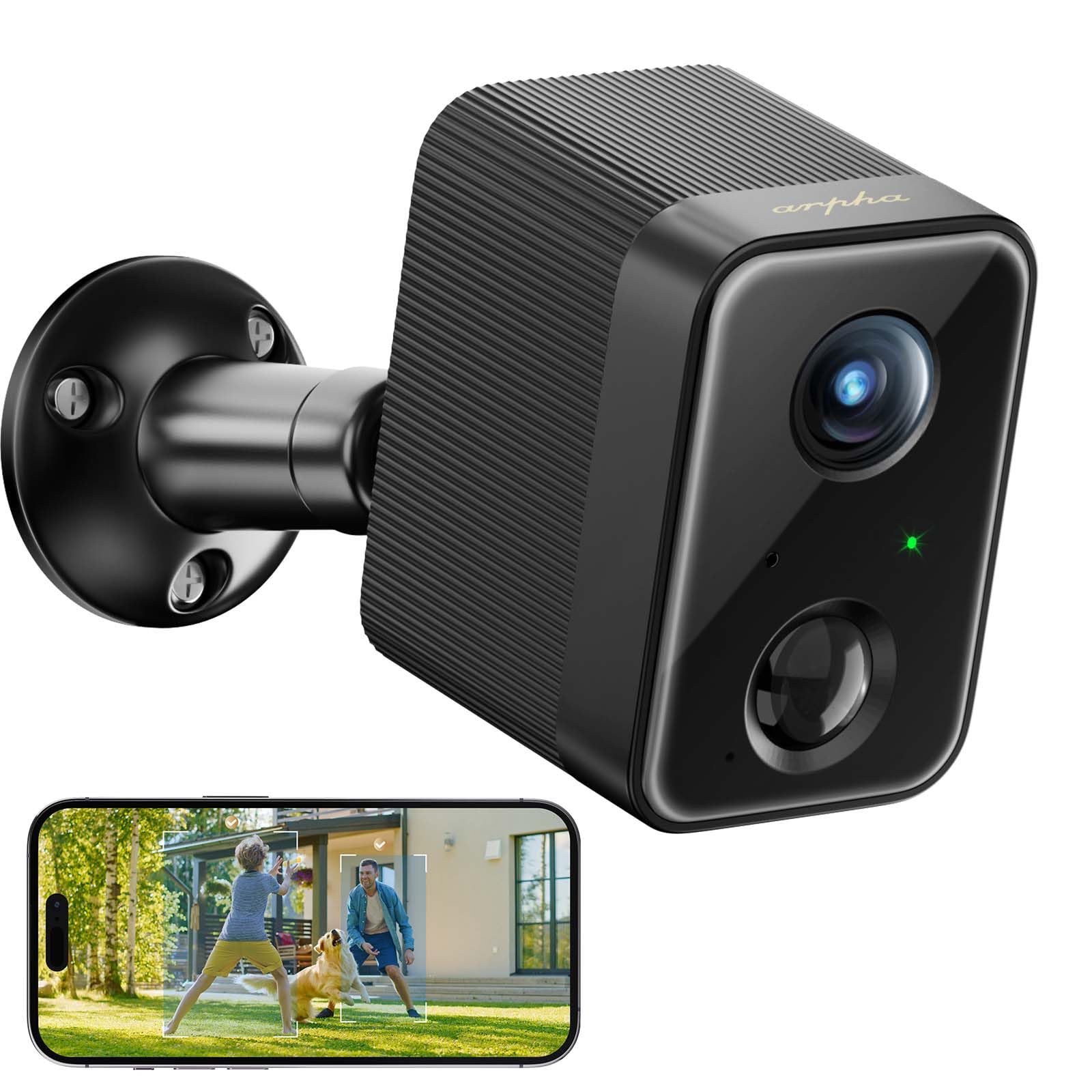 Arpha K03 Wireless Outdoor Security Camera 1080P HD with 2-Way Audio, PIR Human Detection, SD/Cloud Storage - Ideal for Home, Business & Garage Surveillance
