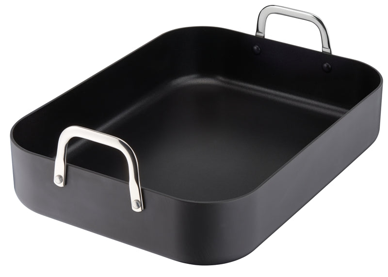 Tefal Premium Hard Anodized Nonstick Roasting Pan with Rack - 29x39cm Large Roaster for Turkey, Chicken, Beef - Perfect for Thanksgiving, Christmas & Holiday Cooking