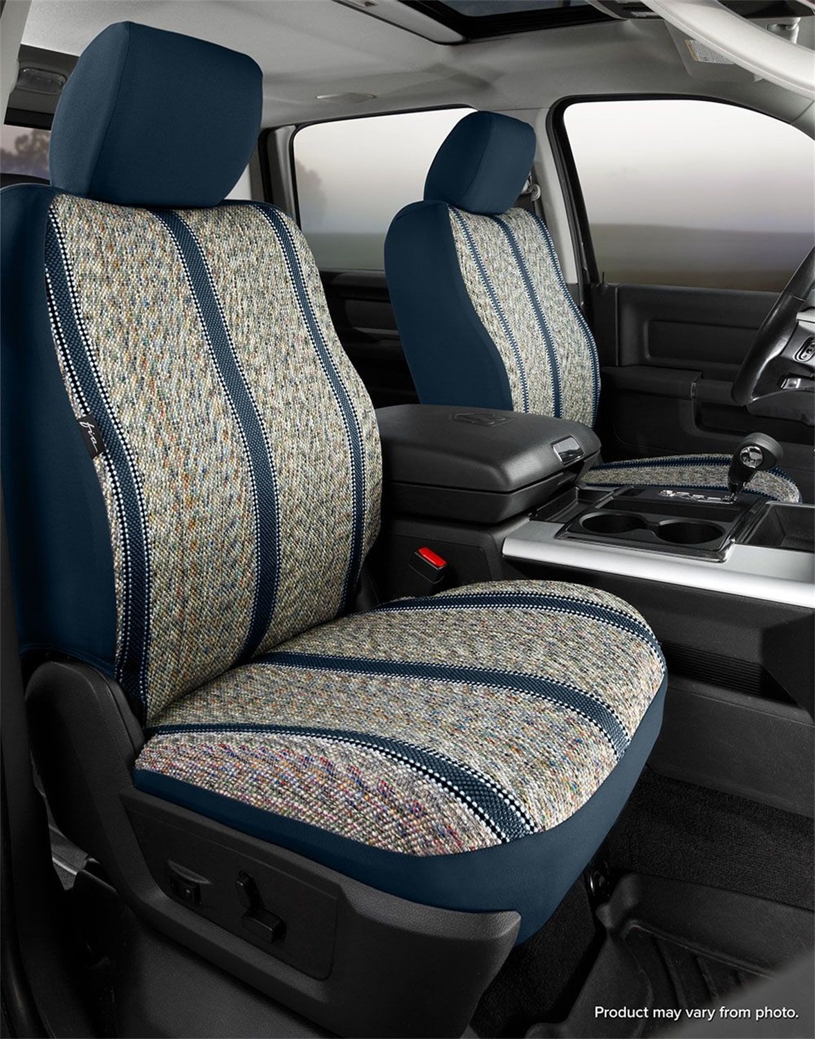Fia TR48-32NAVY Wrangler Custom Seat Cover - Navy Saddle Blanket for Front Bucket Seats with Adjustable Headrests & Side Airbags | Durable & Stylish Protection for Jeep Wrangler | Perfect for Off-Roading, Camping & Daily Commute