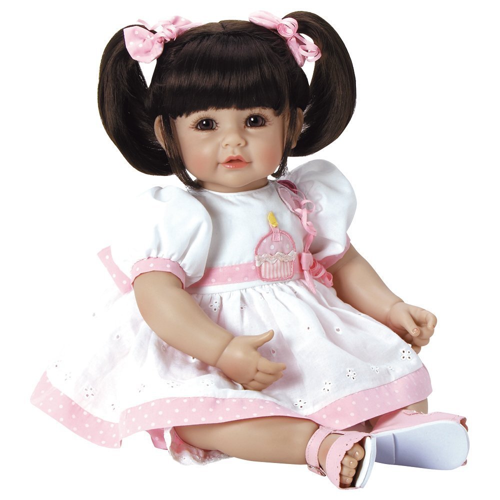Adora Realistic Baby Doll - 20 Inch Soft CuddleMe Vinyl Toddler Doll with Dark Brown Hair & Brown Eyes | Perfect for Playtime, Gift Giving & Childhood Development | Great for Pretend Play, Role Playing & Emotional Learning
