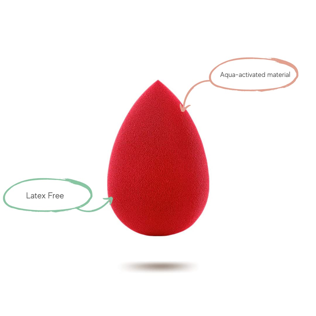 Premium 365 Red Makeup Sponge - Soft, Durable, and Blends Flawlessly for Foundation, Concealer, and Powder | Perfect for Daily Makeup, Travel, and Professional Use