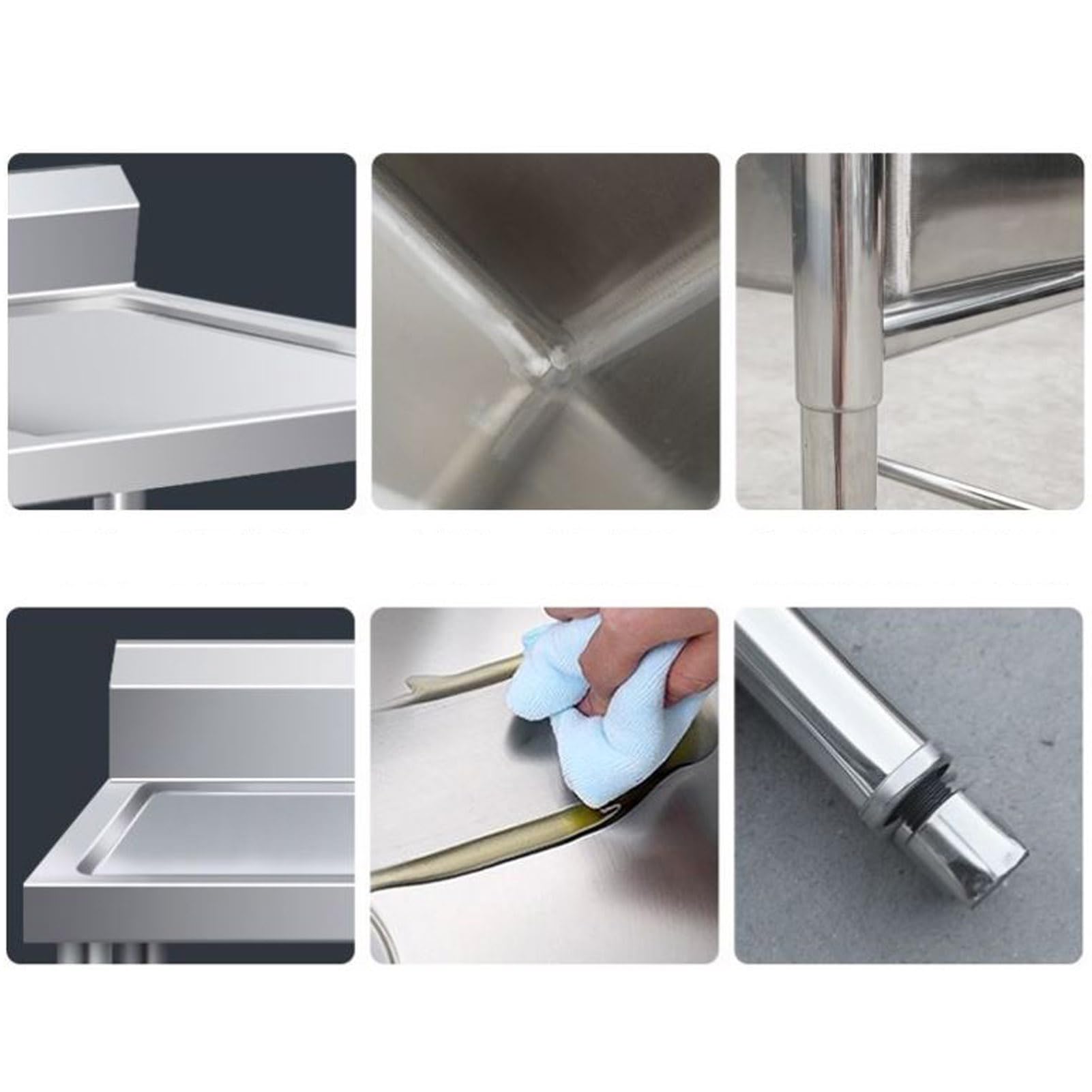 304 Stainless Steel Kitchen Utility Sink with Faucet - 1 Compartment Portable Sink for Restaurant, RV, Camping - Indoor & Outdoor Use (47.2