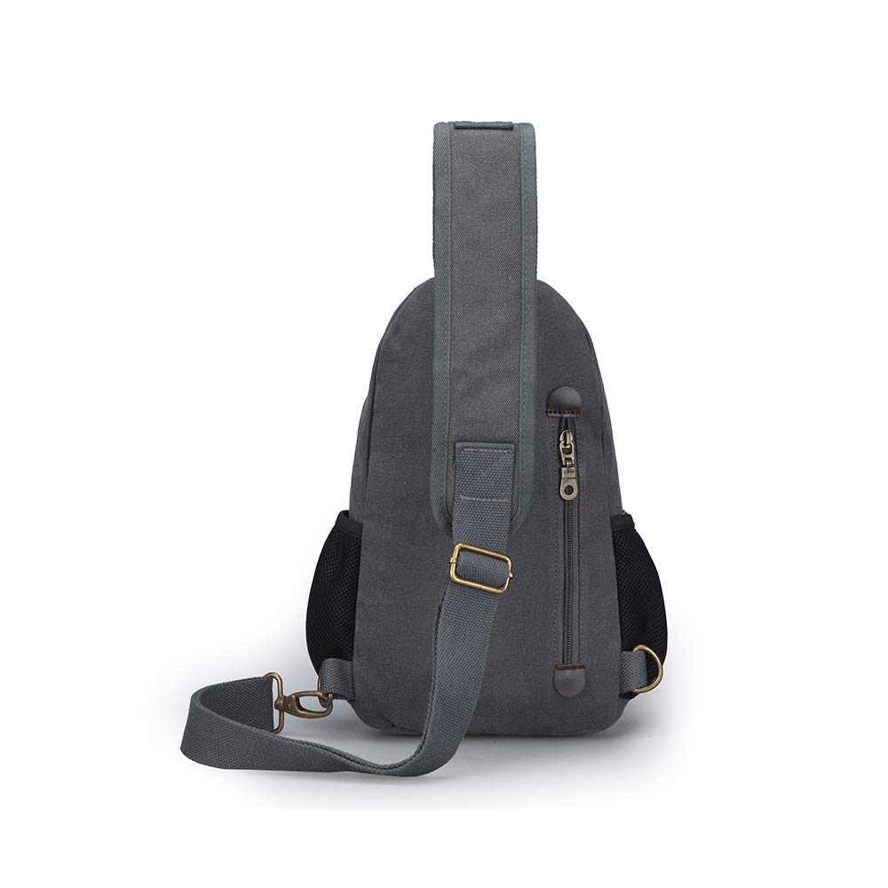 SIMU Canvas Sling Bag - Lightweight Crossbody Chest Pack for iPad Mini, Phone & Essentials - Perfect for Travel, Hiking & Daily Commute