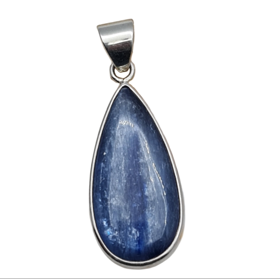 Natural Kyanite Blue Stone Pendant Necklace - Large Healing Crystal Jewelry for Meditation, Energy Balancing & Spiritual Gifts