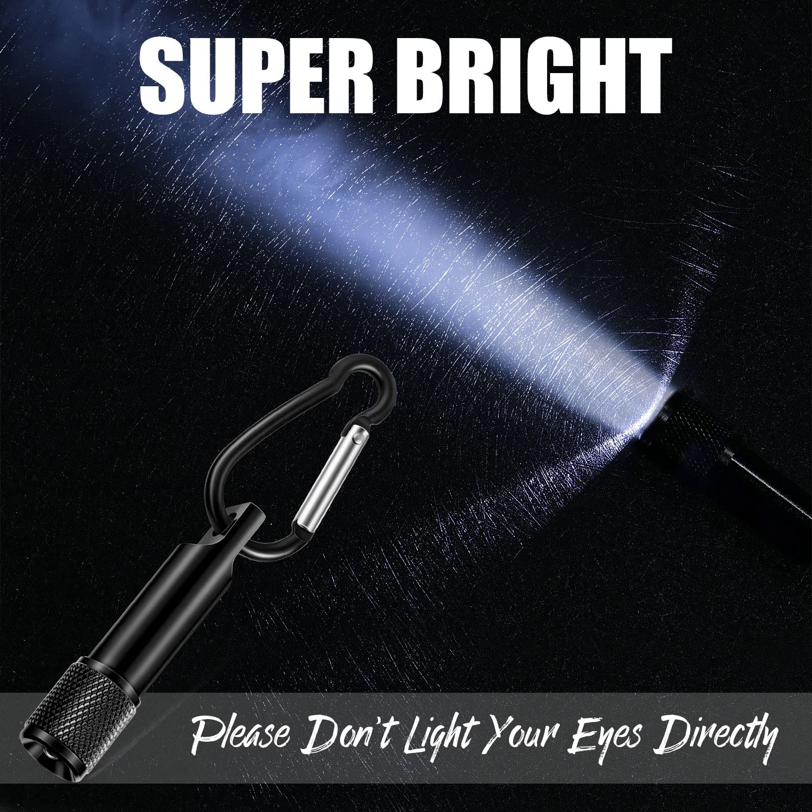 49 Pack Mini LED Keychain Flashlights with Buckle - Small Bulk Flashlights for Camping, Hiking, Outdoor Adventures, Emergency Kits & Nighttime Safety