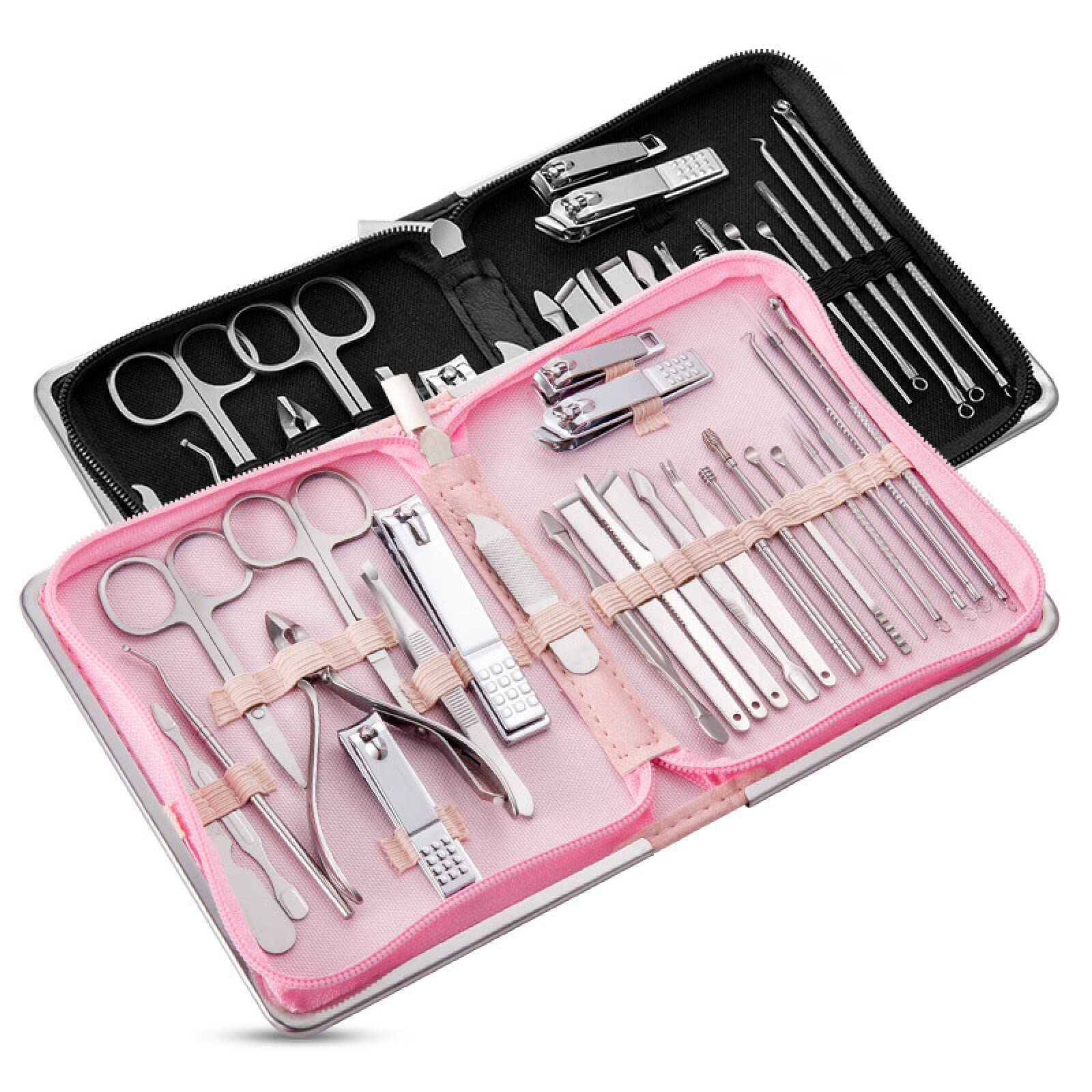 Professional 26-Piece Manicure & Pedicure Set - Nail Clippers, Dead Skin Pliers, Pedicure Knife, Acne Needle with Zipper Bag - Perfect for Home Salon, Travel & DIY Nail Care